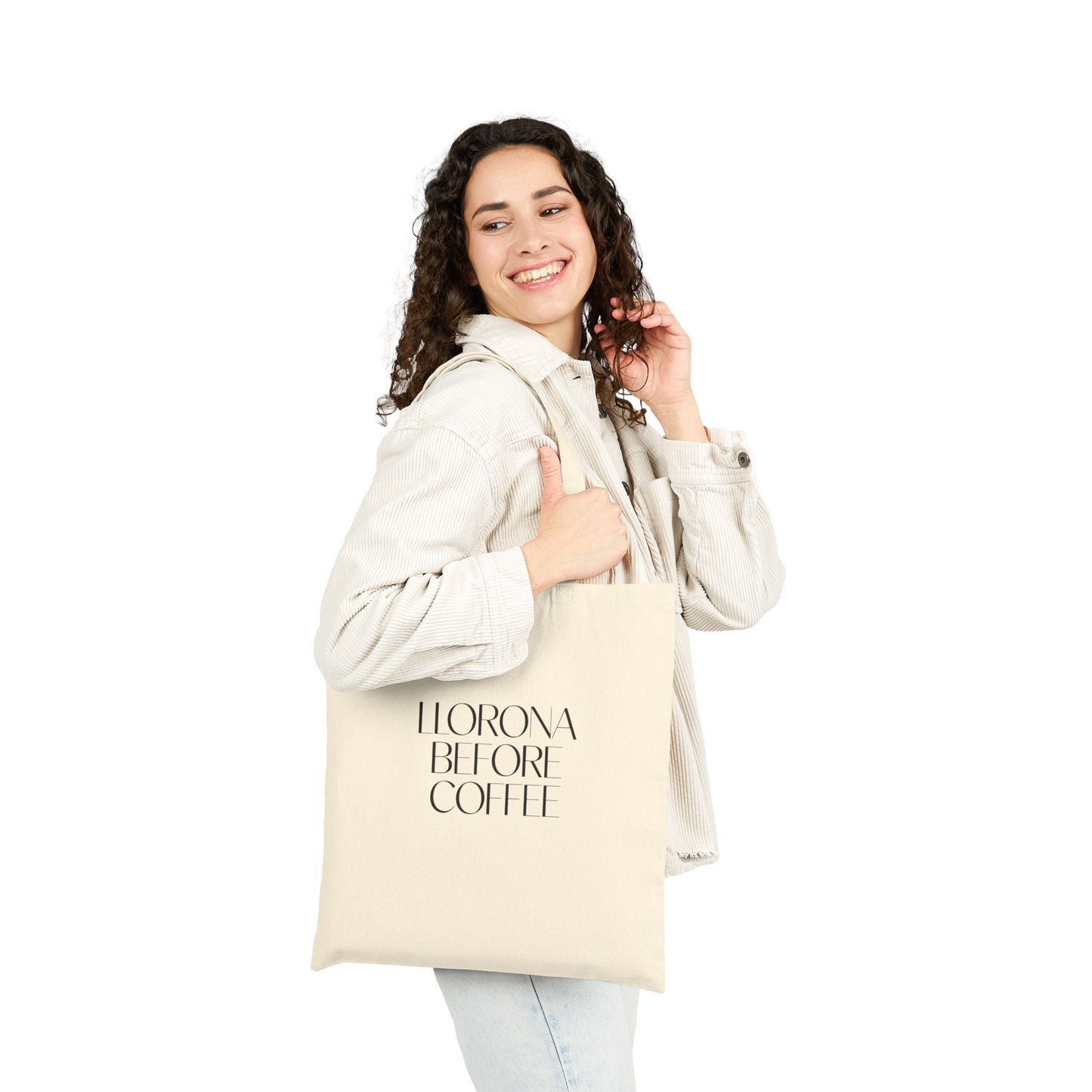 Llorona Before Coffee Bag - Funny Latino Coffee Lover Tote - Mexican Folklore Humor Gift - Latina Coffee Addict Bag