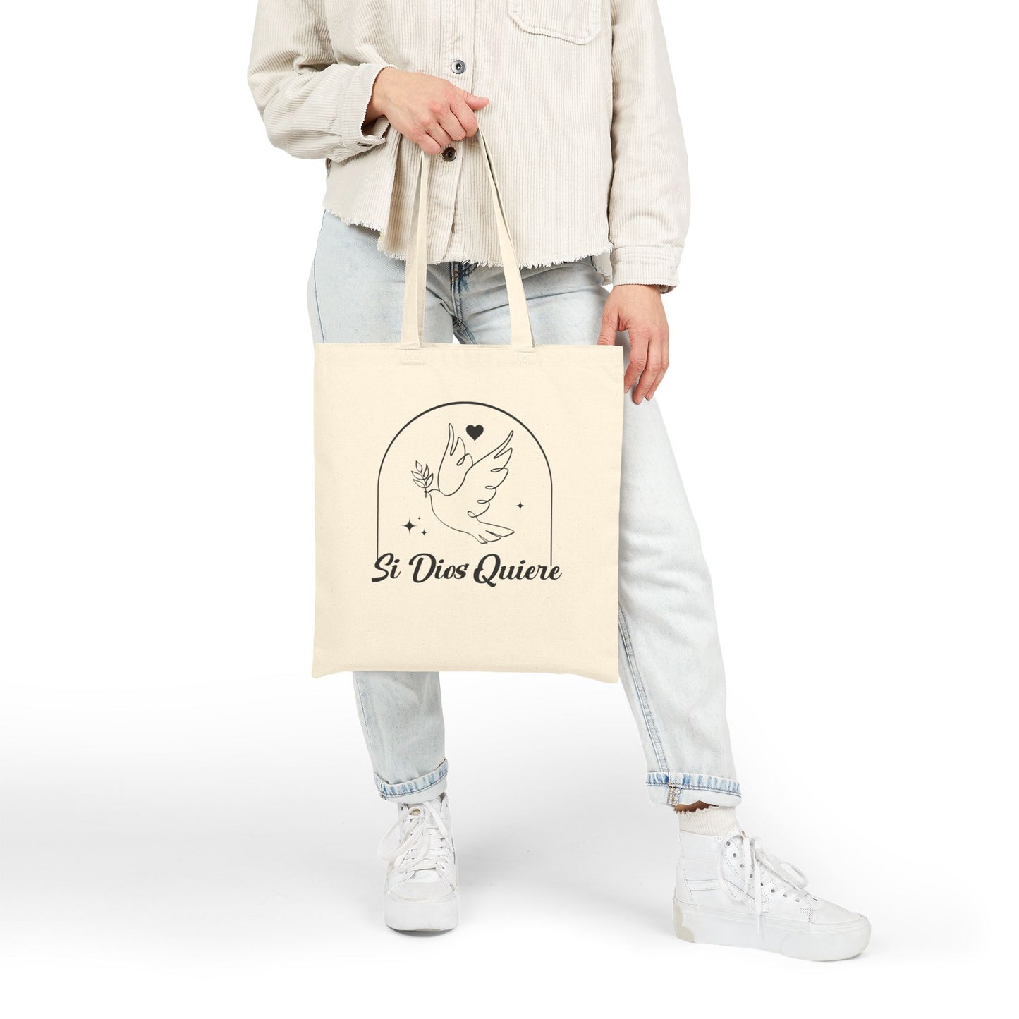 Si Dios Quiere Tote Bag Bags — Reusable Grocery Bag (view 4 of 4)