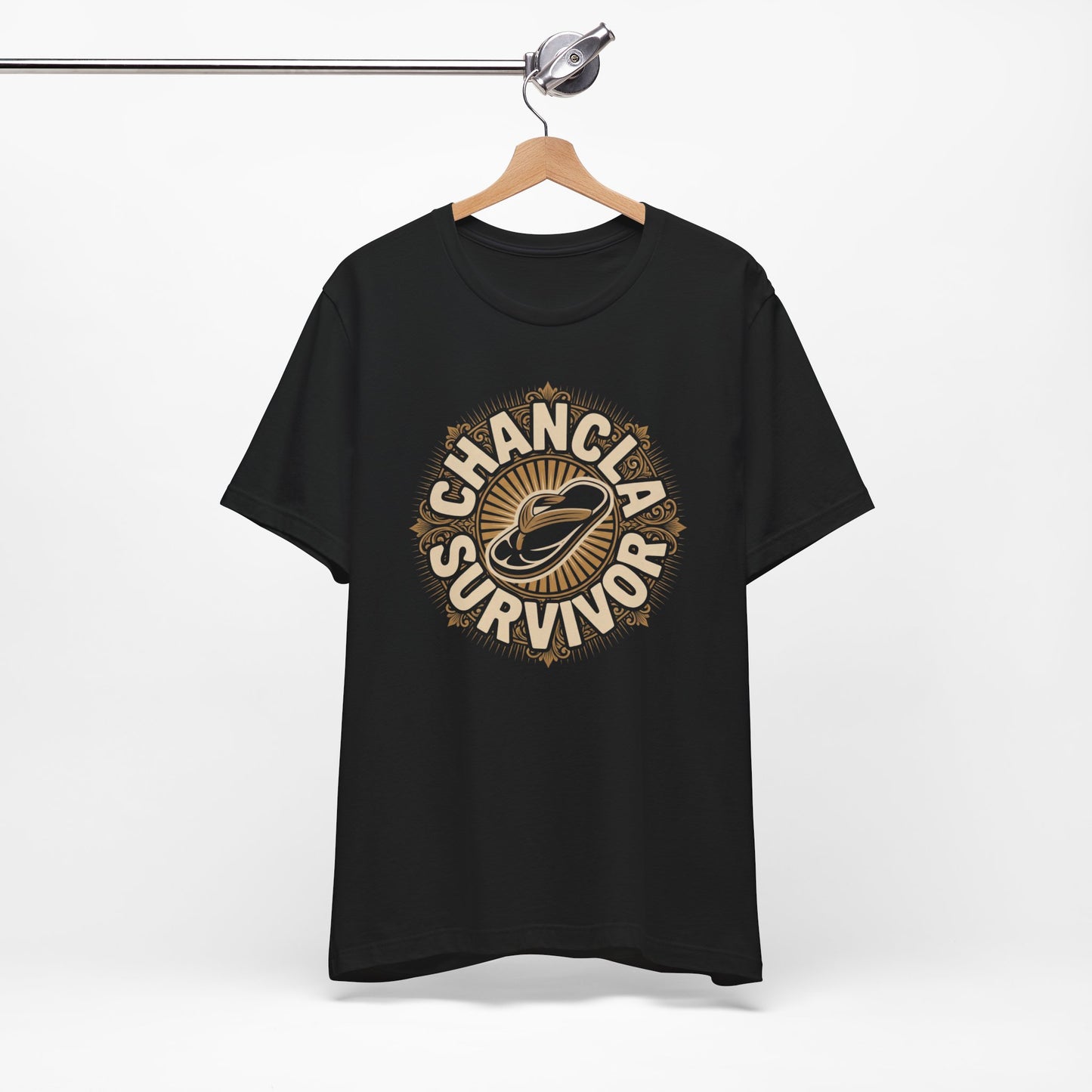 Chancla Survivor T-Shirt - Funny Latino Heritage Tee - La Chancla Power Gift - Mexican Humor Shirt - Hispanic Comedy Tee - Abuela Gift