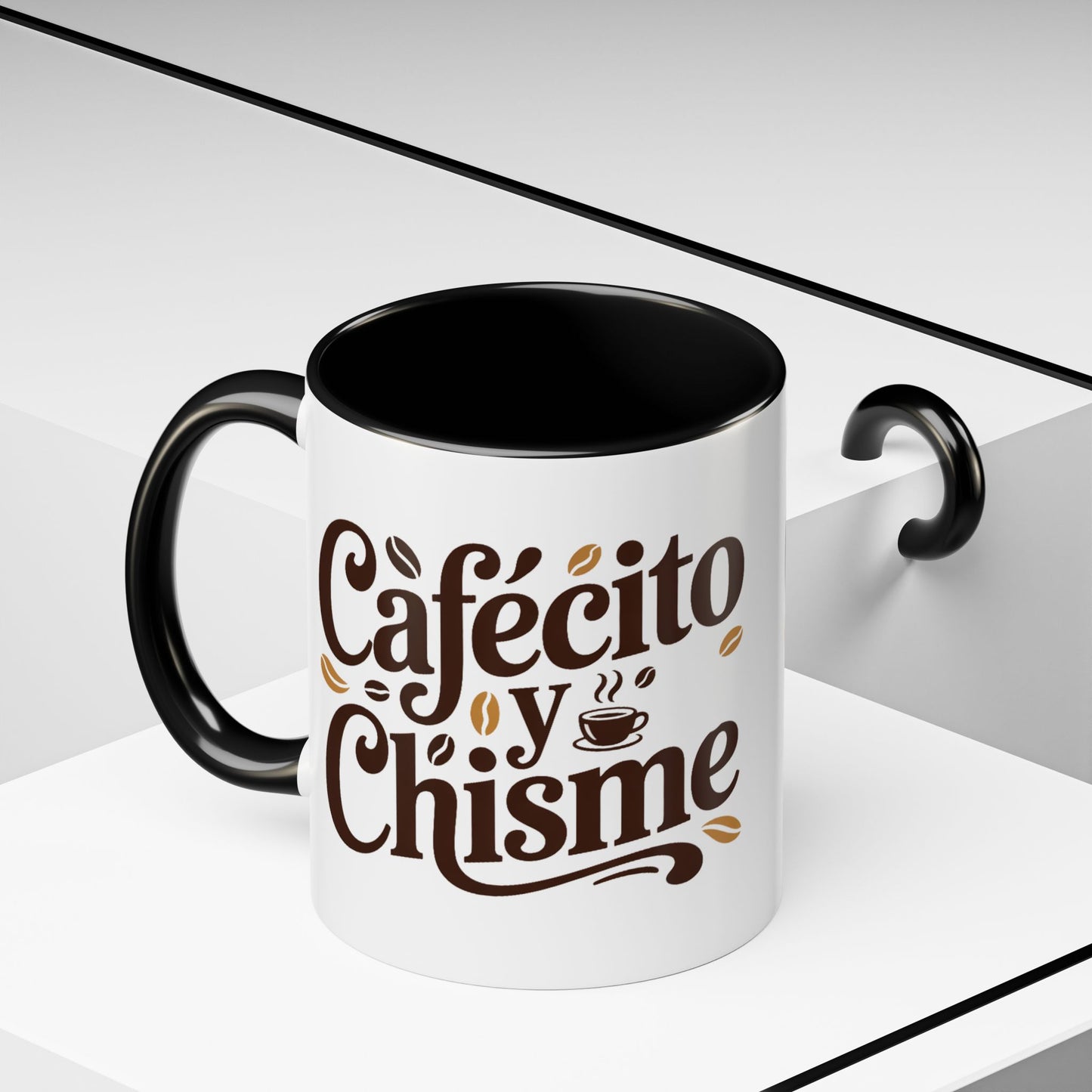 Cafe y Chisme Mug - Latino Culture Coffee Cup Gift for Latina Chismosa - Spanish Saying Hispanic Humor Cafecito Vibes