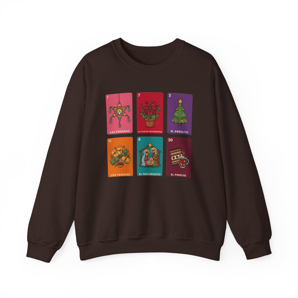 Loteria Navidad Sweatshirt - Mexican Christmas Loteria Sweater - Navidad Mexicana Posadas Tamales Ponche Crewneck