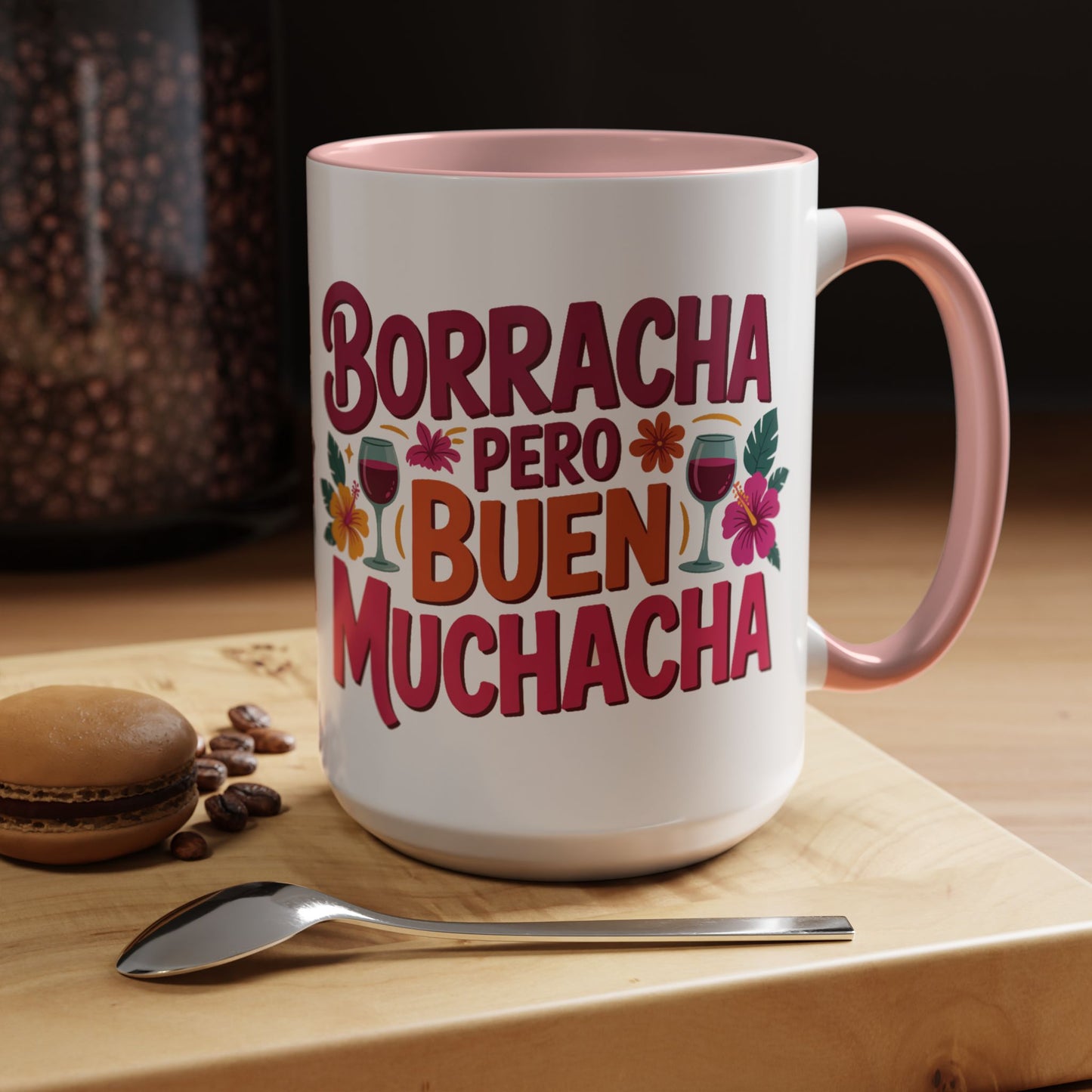 Borracha Mug - Funny Latino Gift Coffee Cup - Drunk Latina Party Girl Taza - Hispanic Heritage Drinking Mug
