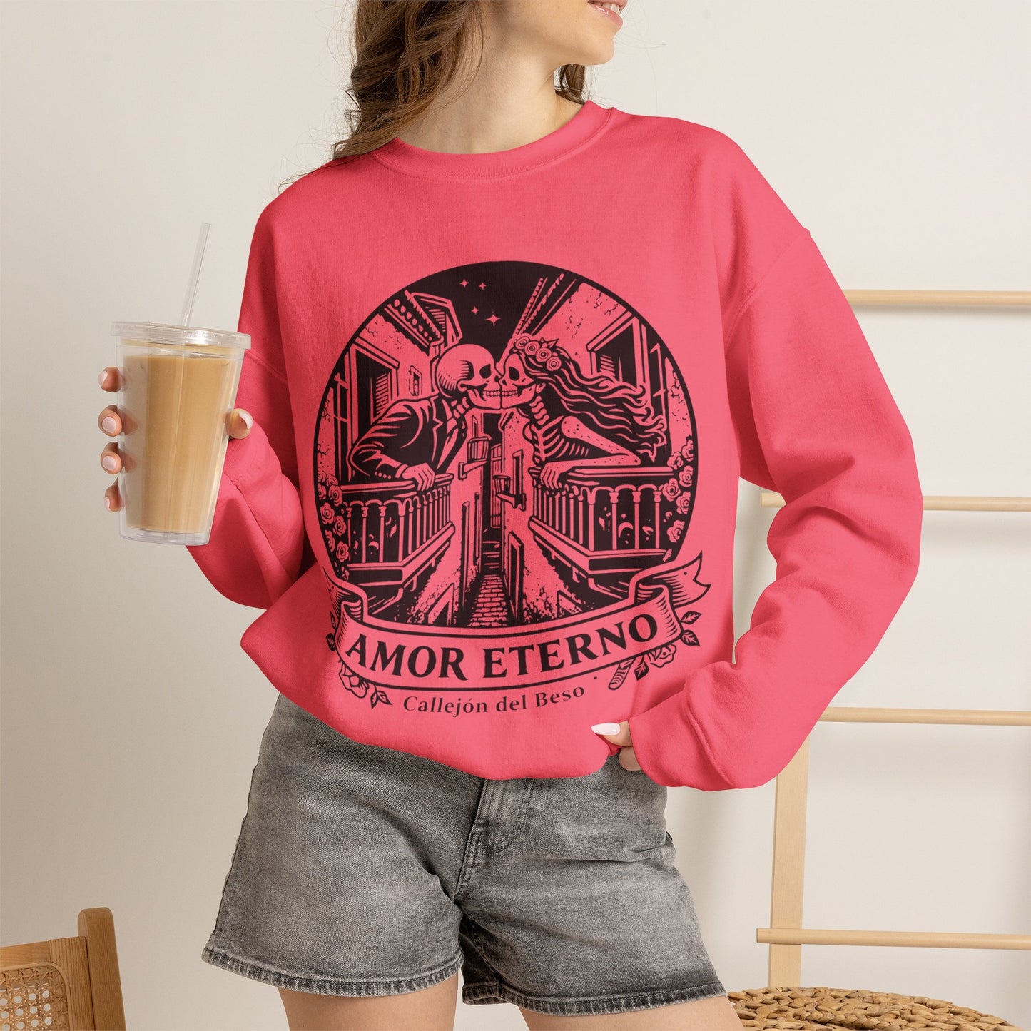 Amor Eterno Sweatshirt - Eternal Love Gift for Her, Hispanic Love Wear, Relationship Goals Corazon Forever Hoodie