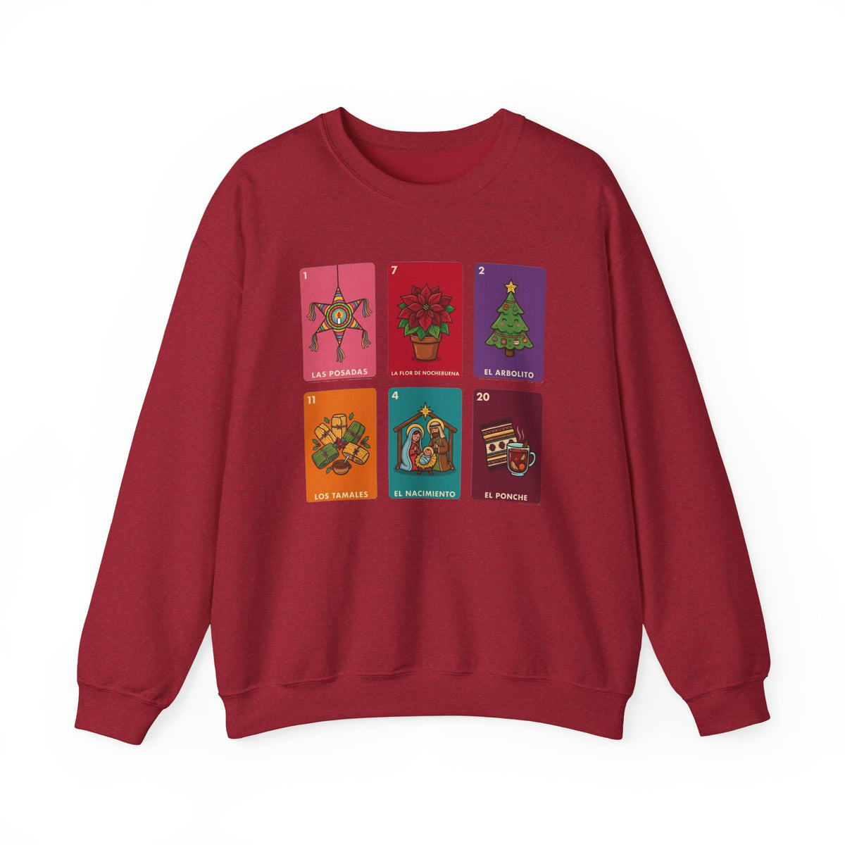 Loteria Navidad Sweatshirt - Mexican Christmas Loteria Sweater - Navidad Mexicana Posadas Tamales Ponche Crewneck