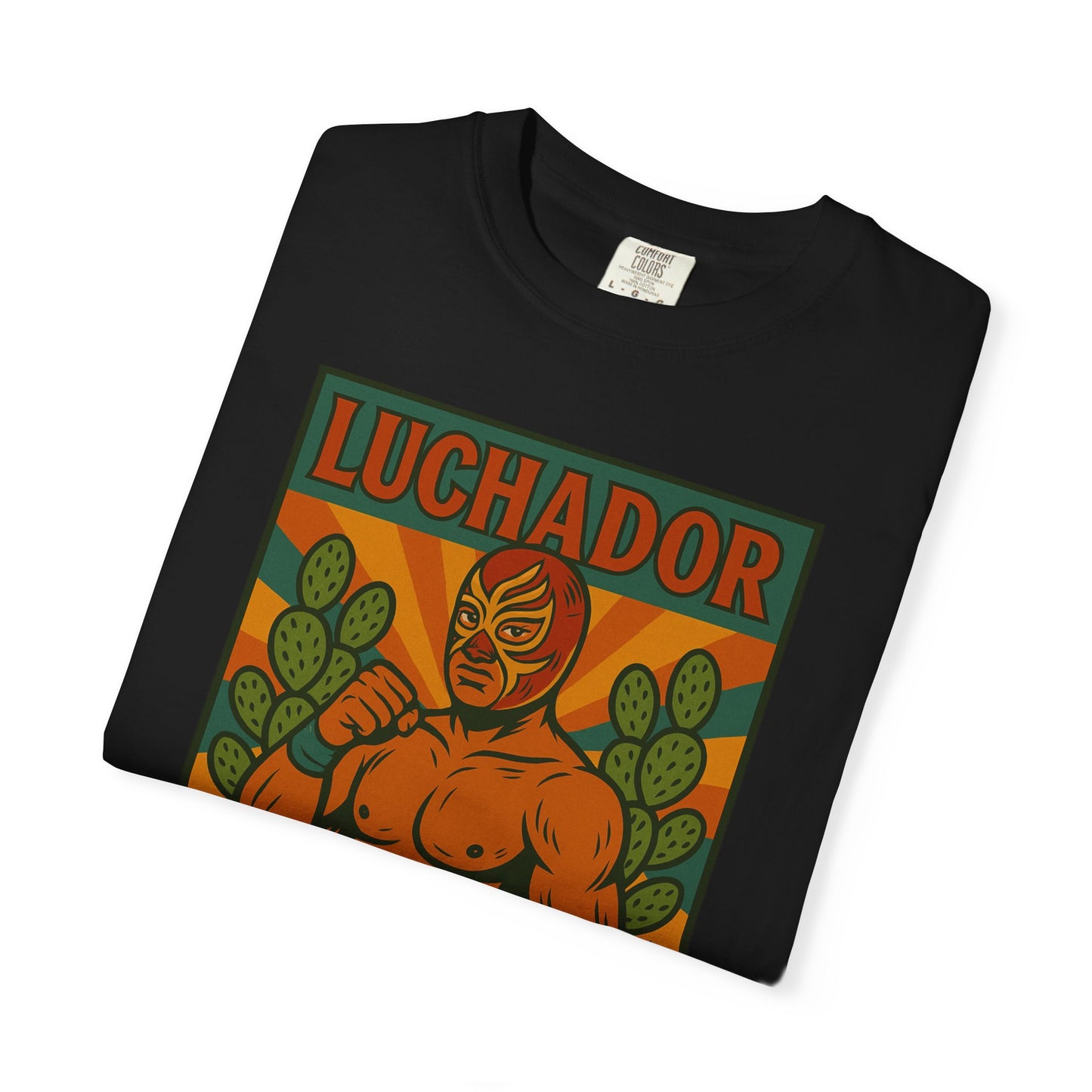 Luchador Nopales T-Shirt, Mexican Wrestling Tee, Lucha Libre Plant Shirt, Unisex Top, Cinco de Mayo Gift, Festival Apparel