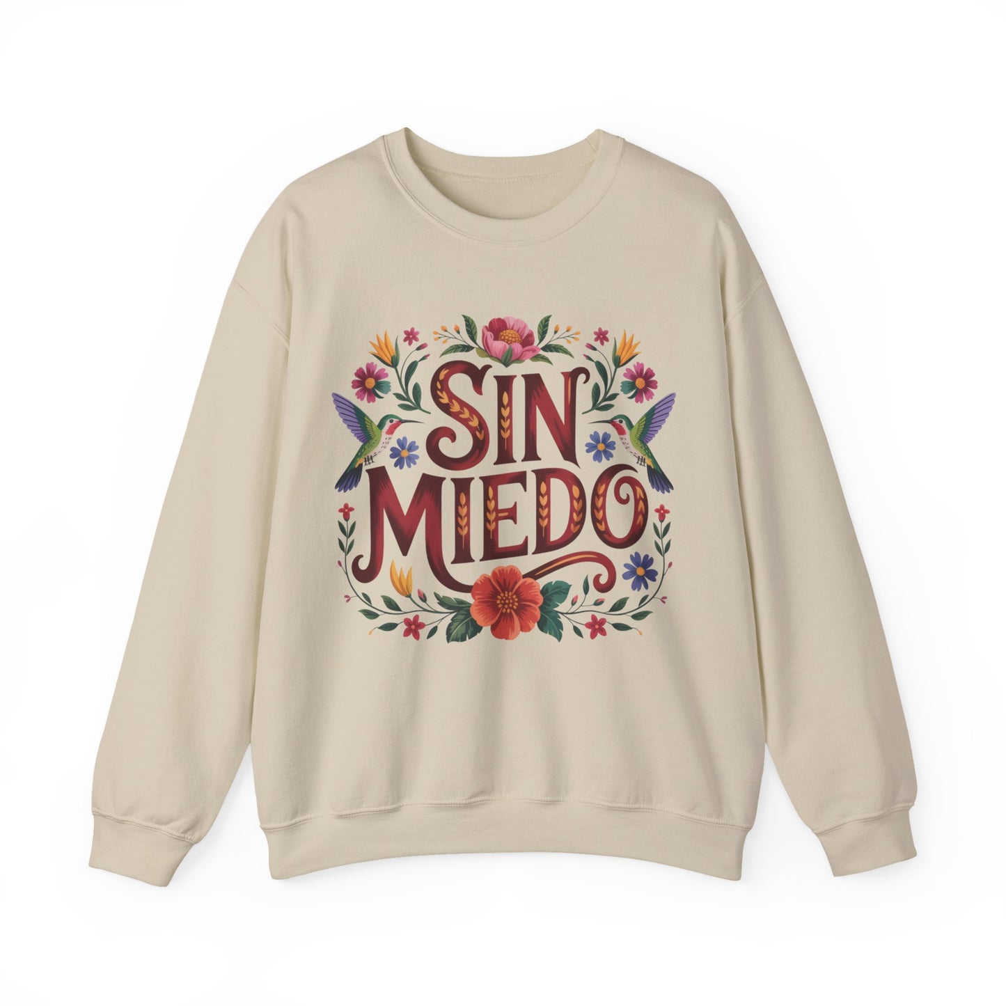 Sin Miedo Sweatshirt - Faith Over Fear Christian Gift - Hispanic Religious Wear - Spiritual Hoodie - Catholic Gift