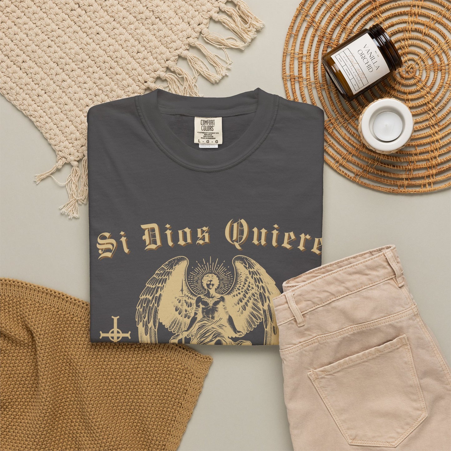 Si Dios Quiere Shirt |  Chicano Streetwear Tee | Latino Graphic Tee | Camisa Cristiana | Comfort Colors T Shirt