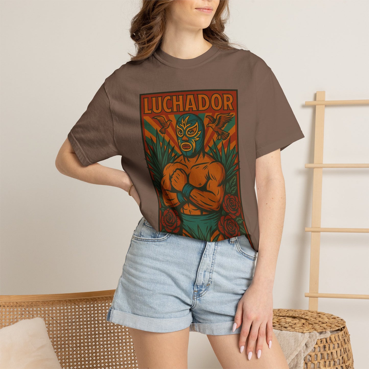 Luchador Agave T-Shirt, Mexican Wrestling Tee, Lucha Libre Plant Shirt, Unisex Top, Cinco de Mayo Gift, Festival Apparel
