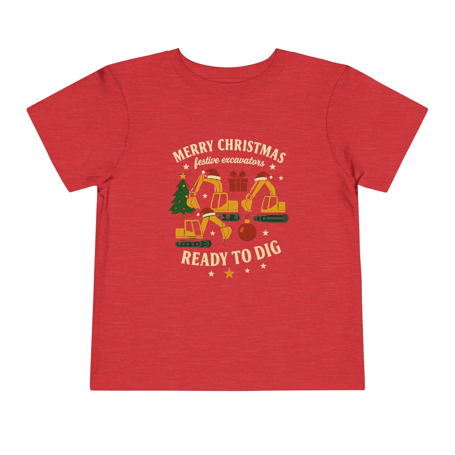 Christmas Excavators Toddler Short Sleeve Tee