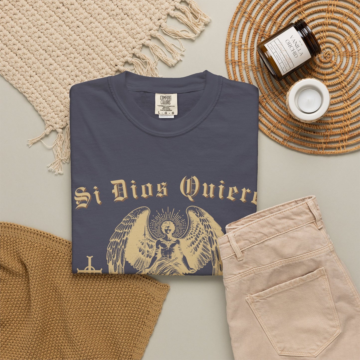 Si Dios Quiere Shirt |  Chicano Streetwear Tee | Latino Graphic Tee | Camisa Cristiana | Comfort Colors T Shirt