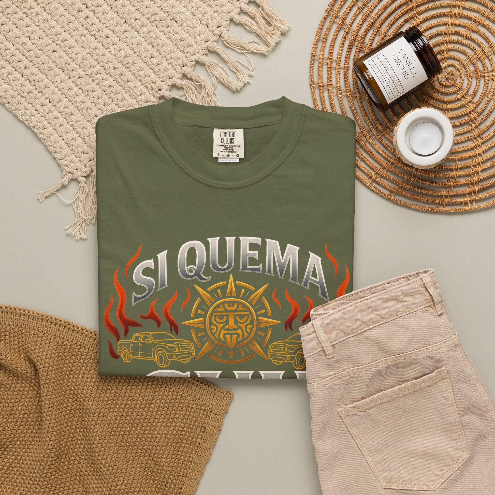 Si Quema Cuh Shirt T-Shirt — Chicano Streetwear Tee (view 6 of 10)