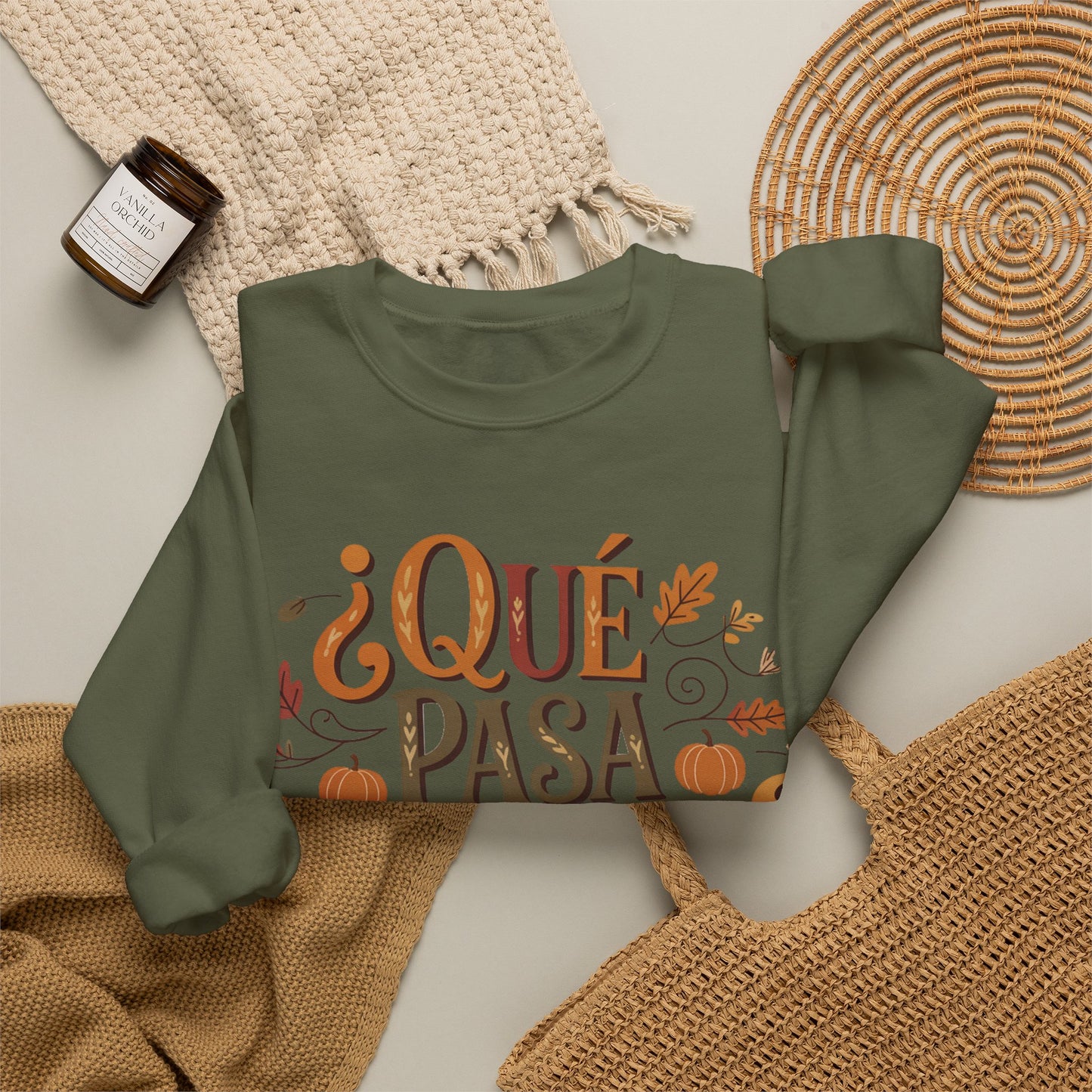Que Pasa Calabaza Sweatshirt - Hispanic Heritage Fall Phrase - Latino Culture Pumpkin Season Shirt - Autumn Spanish Gift