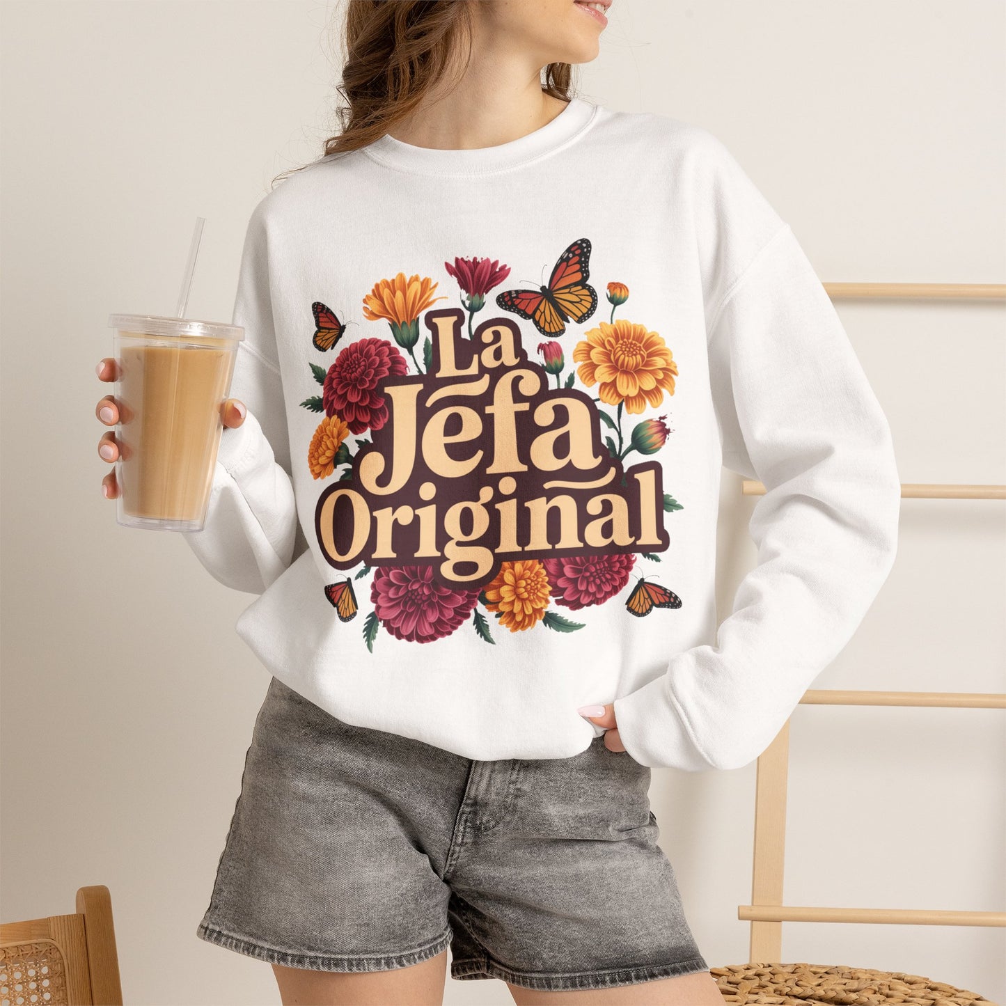 La Jefa Sweatshirt - Latina Boss Babe Gift - Mujer Fuerte Empowerment Hoodie - Feminist Gift for Her - Latina Pride Wear