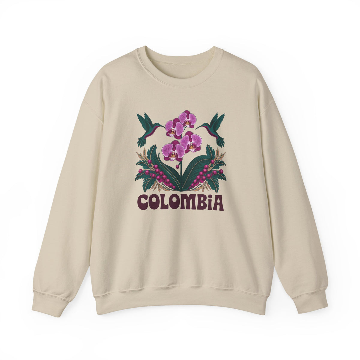 Orquídea Colombia Sweater - Colombian Orchid Sweatshirt - Colombia Pride Gift