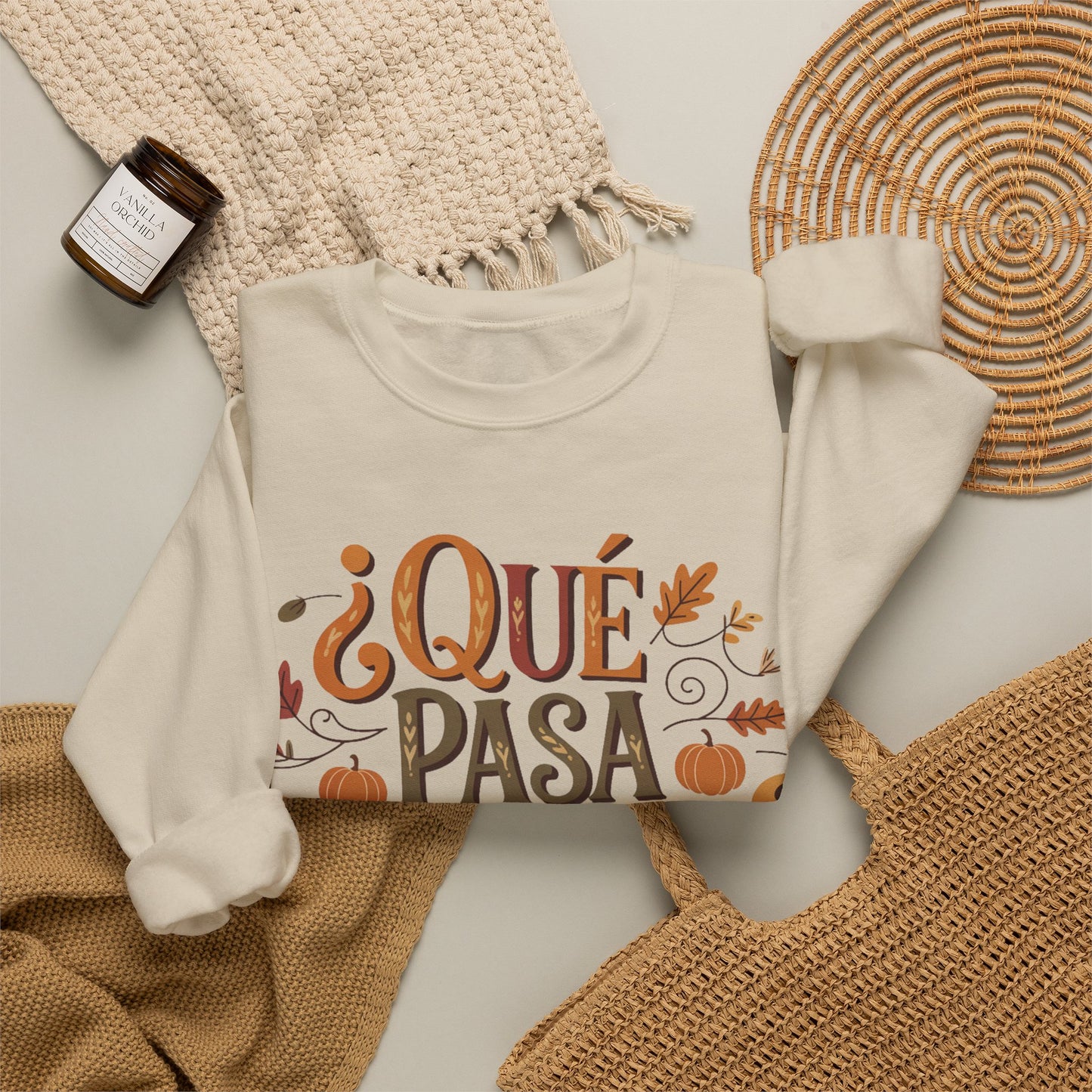 Que Pasa Calabaza Sweatshirt - Hispanic Heritage Fall Phrase - Latino Culture Pumpkin Season Shirt - Autumn Spanish Gift