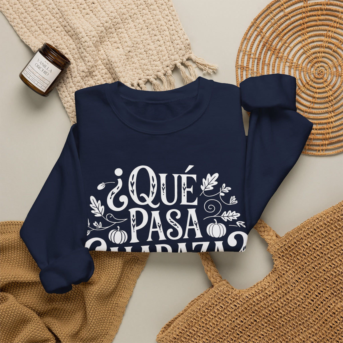 Que Pasa Calabaza Sweatshirt - Funny Hispanic Saying Gift - Latino Culture Bilingual Apparel - Pumpkin Spanish Shirt
