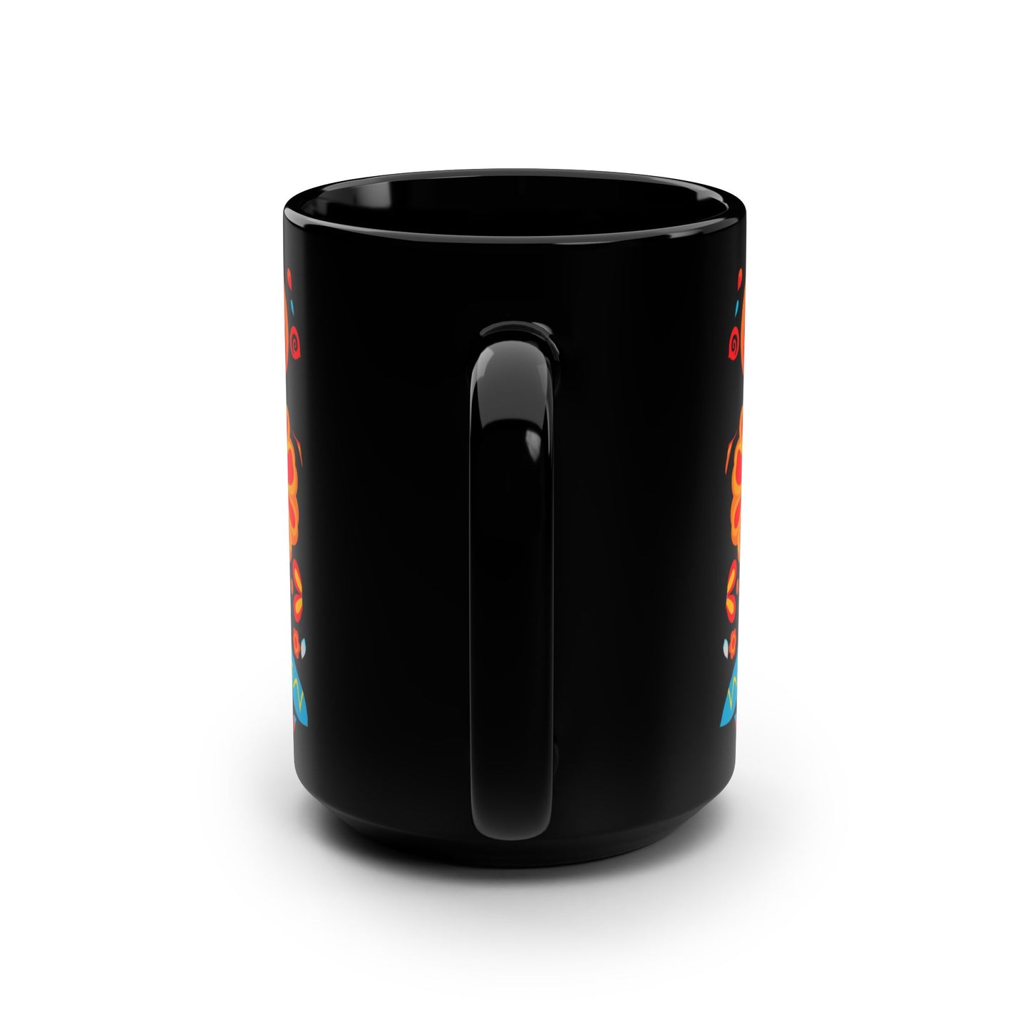 Marigold Calavera Día de los Muertos Mug | Black Mug, 15oz , Dia De Muerto , Dia de Muertos Decor