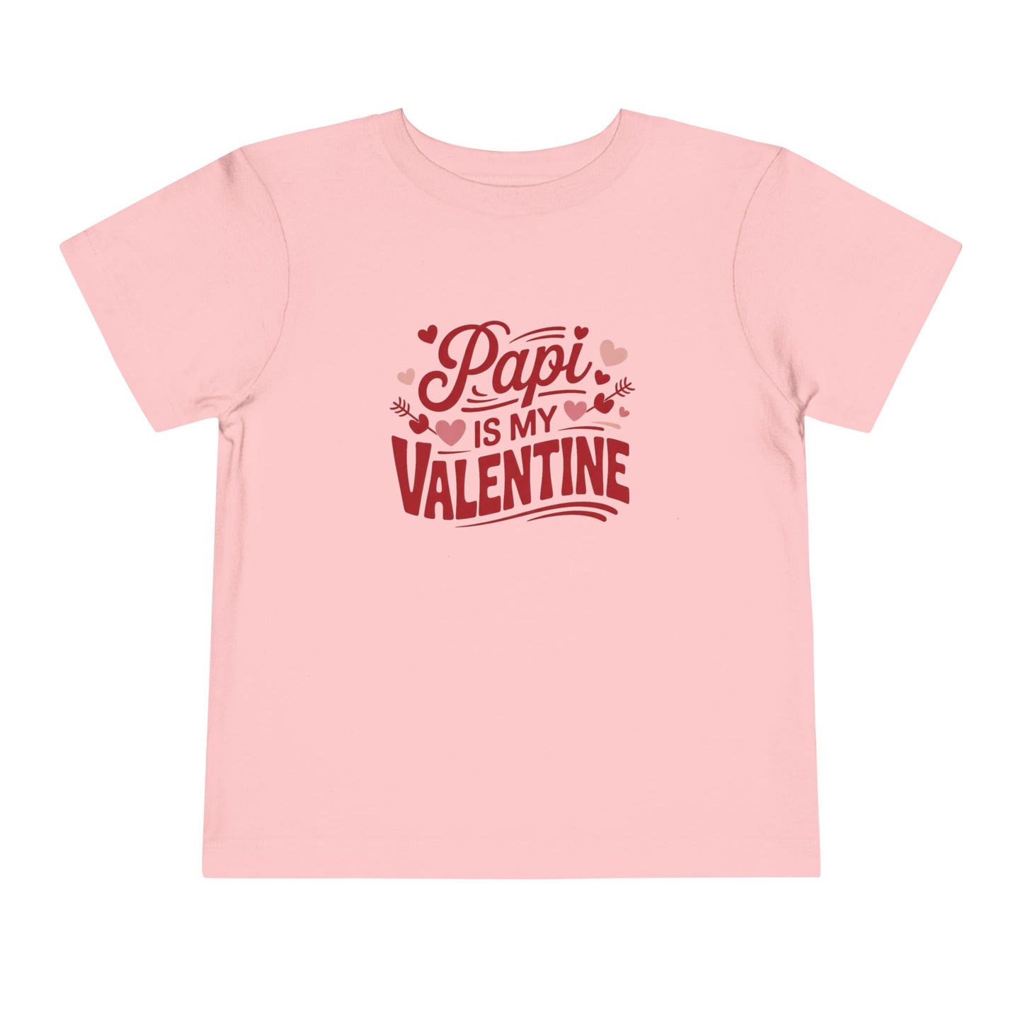 Papi is my Valentine Toddler Short Sleeve Tee