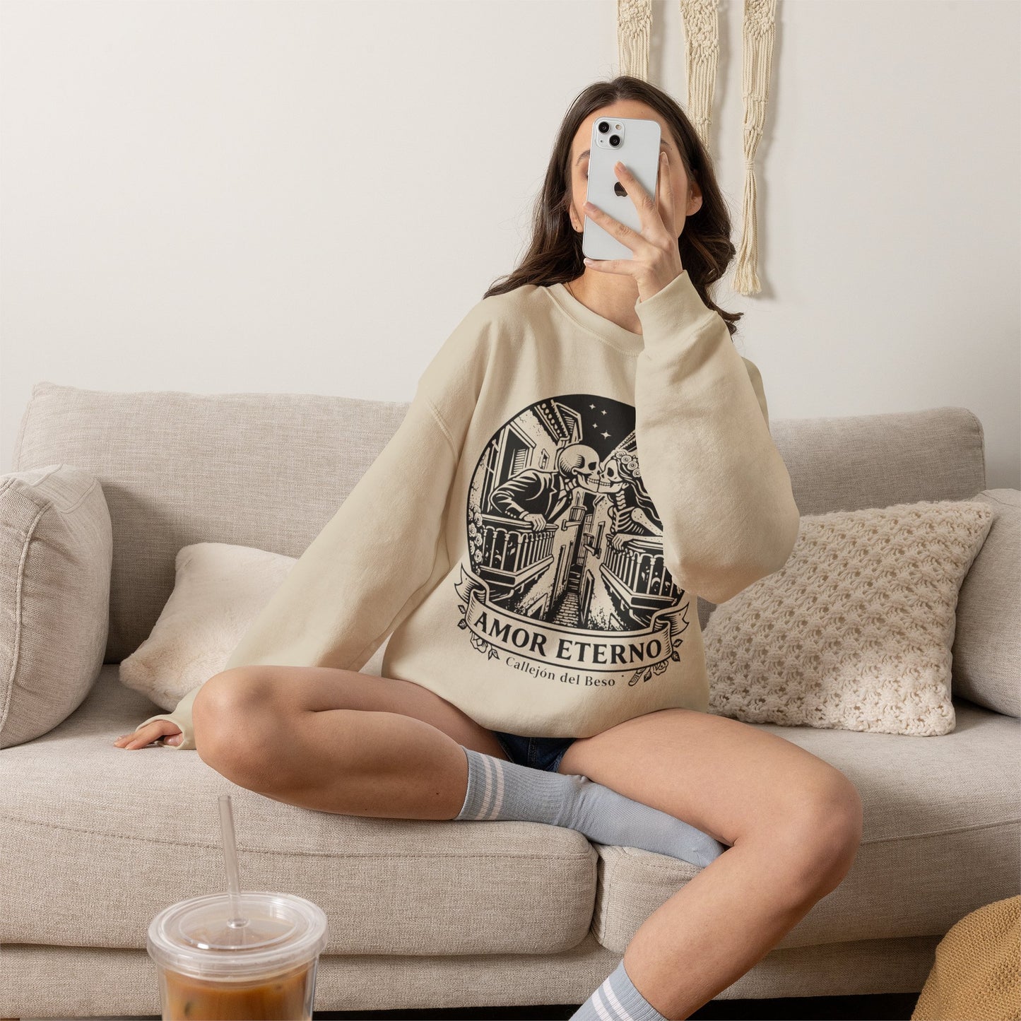 Amor Eterno Sweatshirt - Eternal Love Gift for Her, Hispanic Love Wear, Relationship Goals Corazon Forever Hoodie