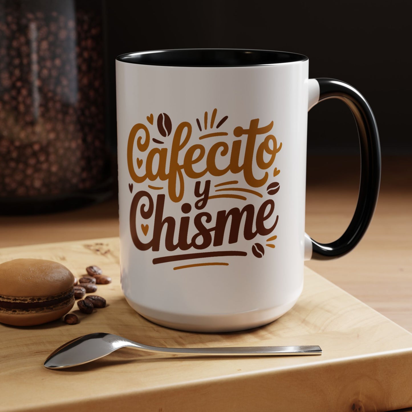 Cafe y Chisme Mug - Latino Coffee Culture Gift - Hispanic Kitchen Decor - Chisme Time Cup - Cafecito Lover Present