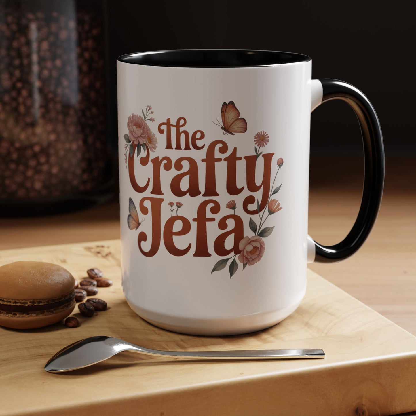The Crafty Jefa Mug - Latina Boss Babe Coffee Cup - Empowerment Gift for Mujer Fuerte - Hispanic Boss Lady Present
