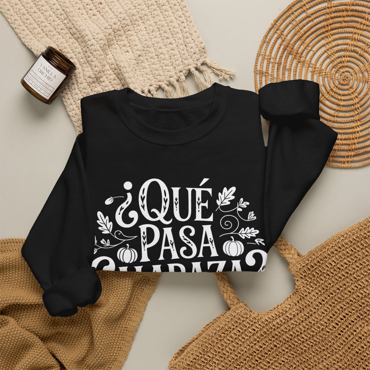 Que Pasa Calabaza Sweatshirt - Funny Hispanic Saying Gift - Latino Culture Bilingual Apparel - Pumpkin Spanish Shirt