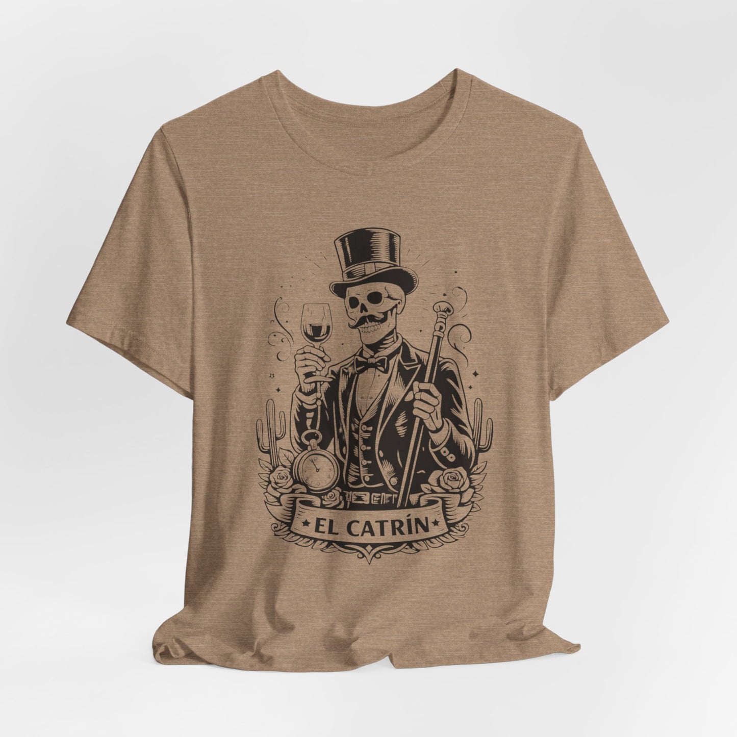El Catrin T-Shirt - Mexican Skull Dia de los Muertos Tee - Latino Heritage Gift - Calavera Skeleton Art Shirt