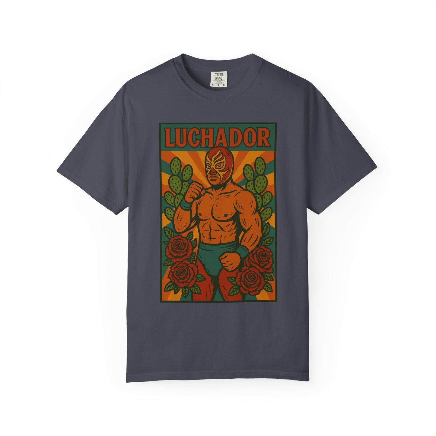 Luchador Nopales T-Shirt, Mexican Wrestling Tee, Lucha Libre Plant Shirt, Unisex Top, Cinco de Mayo Gift, Festival Apparel