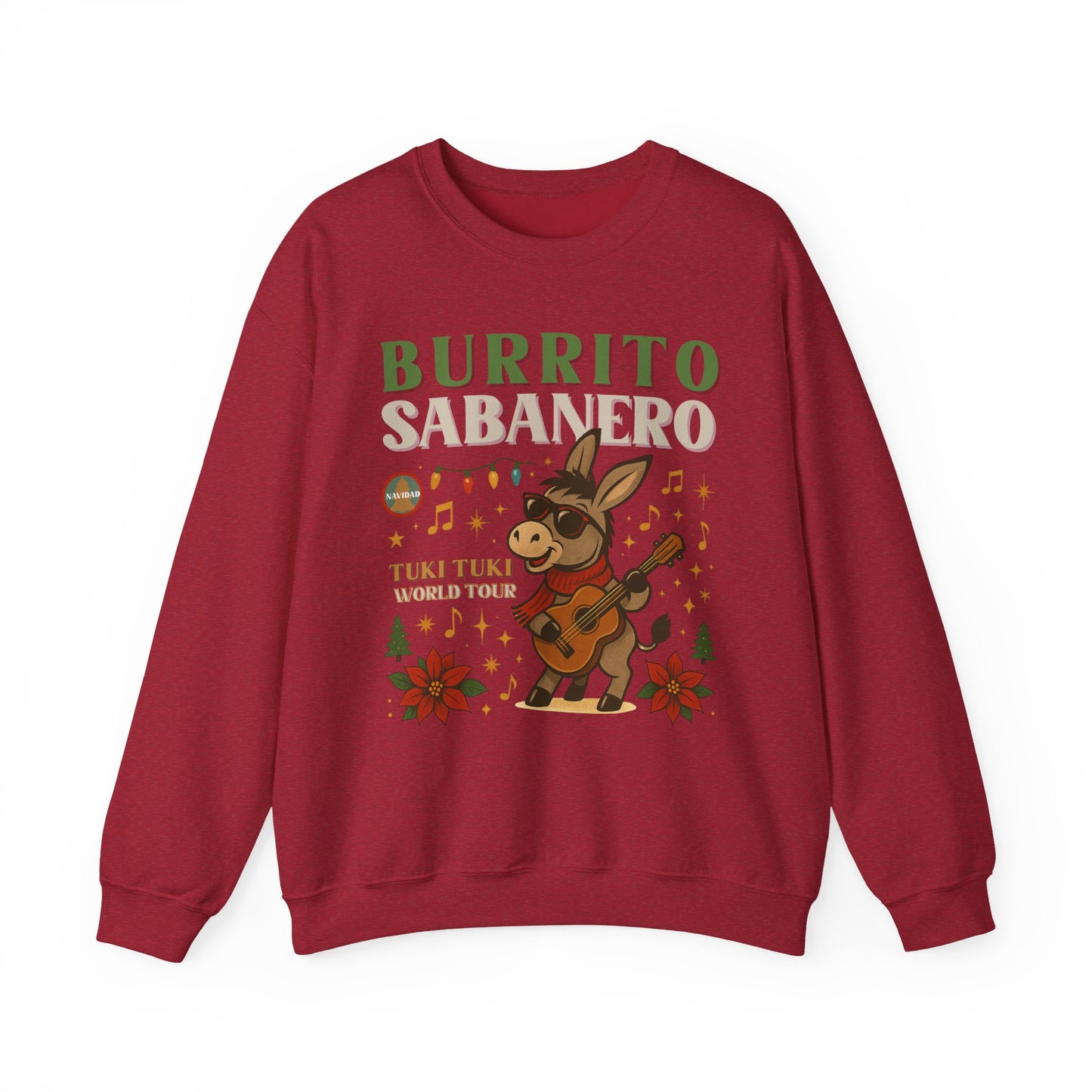Burrito Sabanero Crewneck Sweater | Sueter De Navidad | Funny Xmas Sweatshirt | Noche Buena Suéter | Cozy Unisex Holiday Pullover