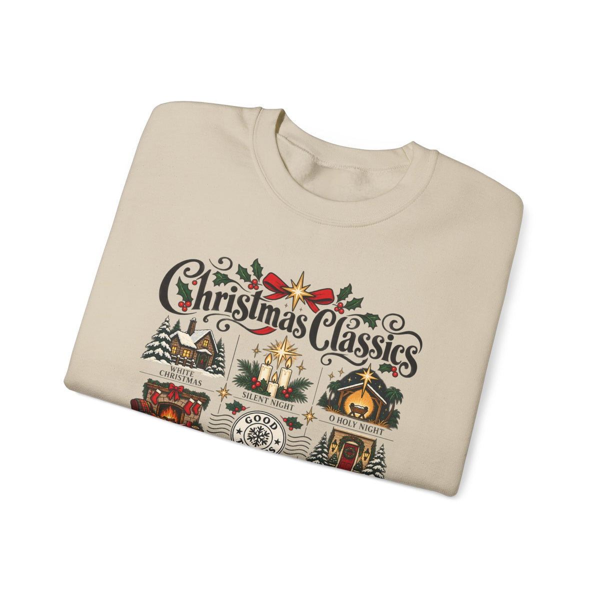 Christmas Classics Sweatshirt - Christmas Song Sweater - Silent Night O Holy Night - Cozy Nostalgic Christmas Music Gift