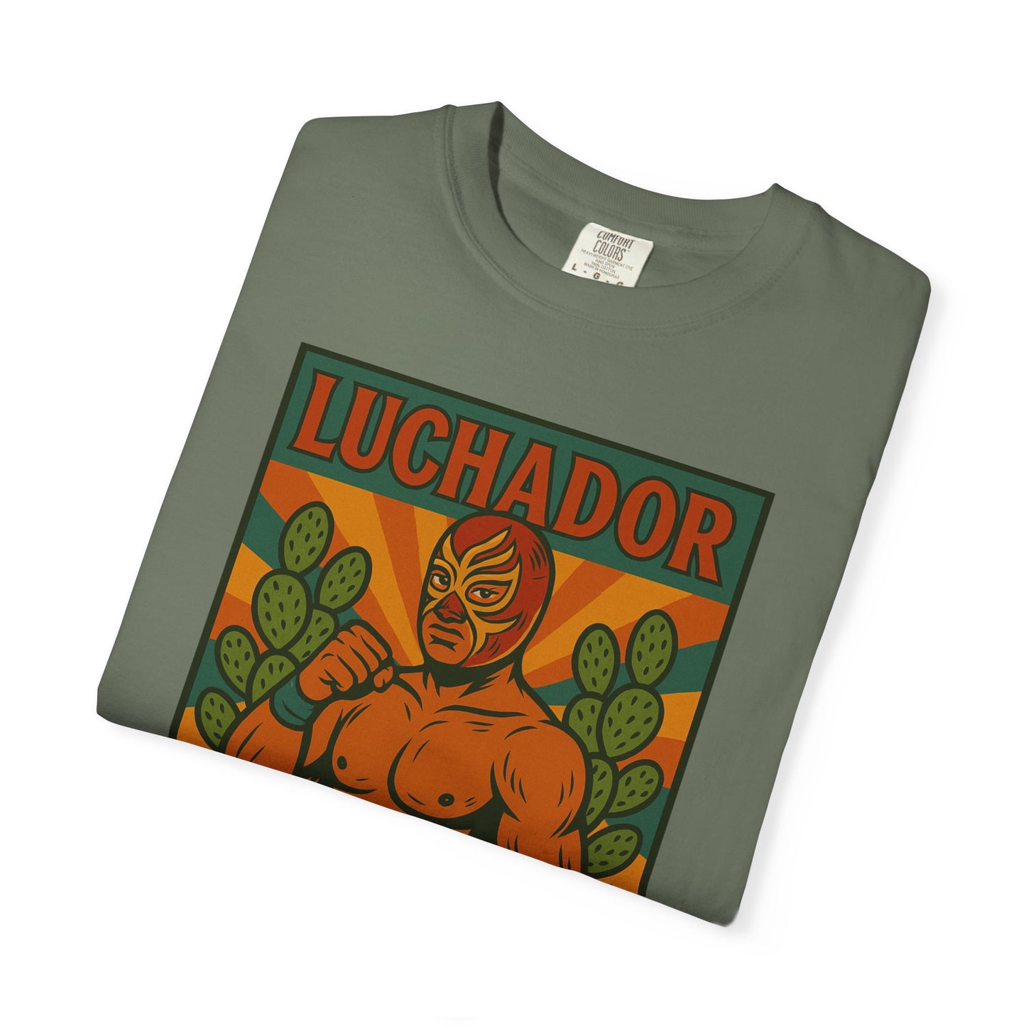 Luchador Nopales T-Shirt, Mexican Wrestling Tee, Lucha Libre Plant Shirt, Unisex Top, Cinco de Mayo Gift, Festival Apparel
