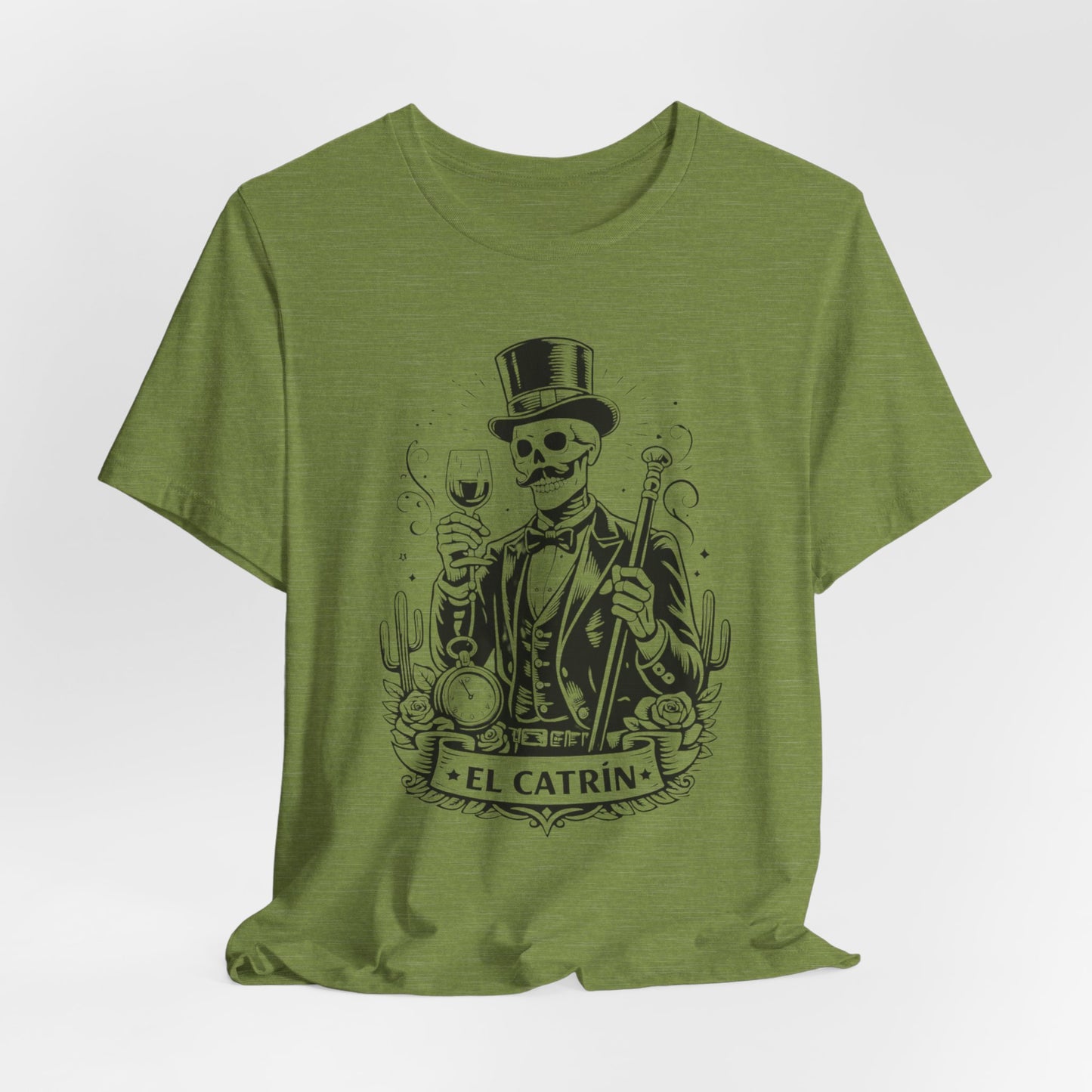 El Catrin T-Shirt - Mexican Skull Dia de los Muertos Tee - Latino Heritage Gift - Calavera Skeleton Art Shirt