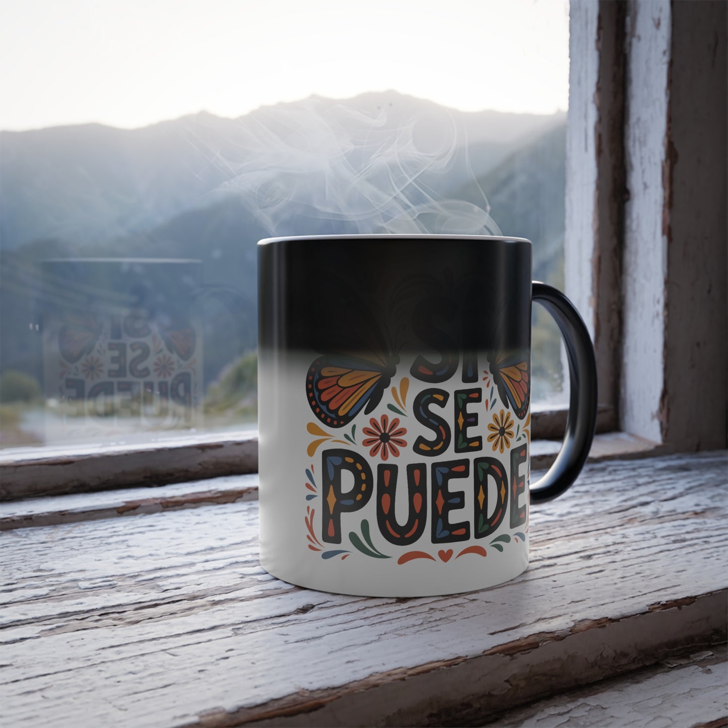 Si Se Puede Color Changing Mug | Latina Empowerment Gift | Monarch Butterfly Magic Mug | Latina Gift for Her | Inspirational Coffee Cup