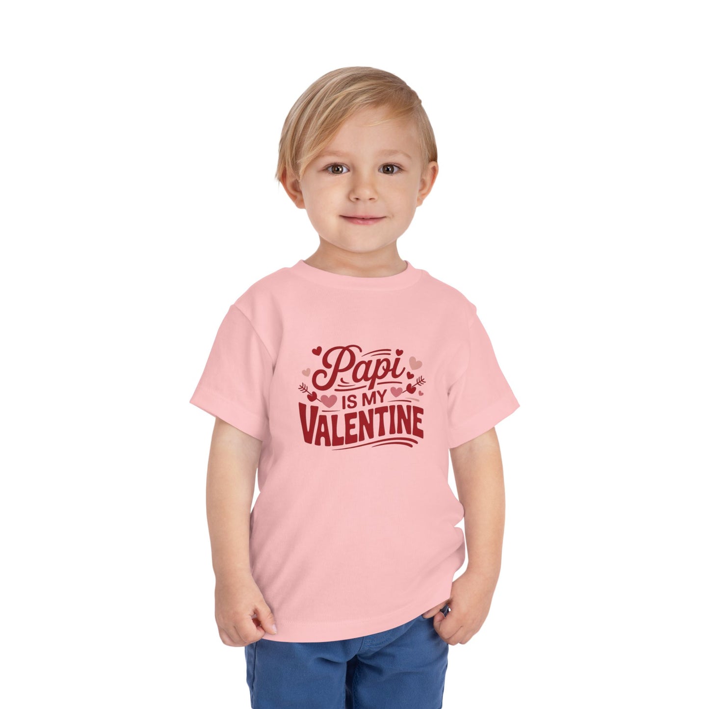 Papi is my Valentine Toddler Short Sleeve Tee