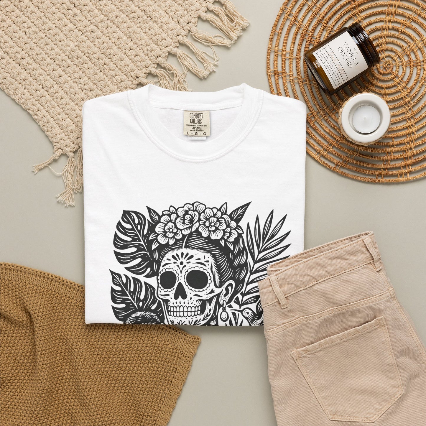 Frida Calavera Tee | Dia De los Muertos Fine Art Shirt, Eskeletos,  Frida Remix, Latina owned business support,