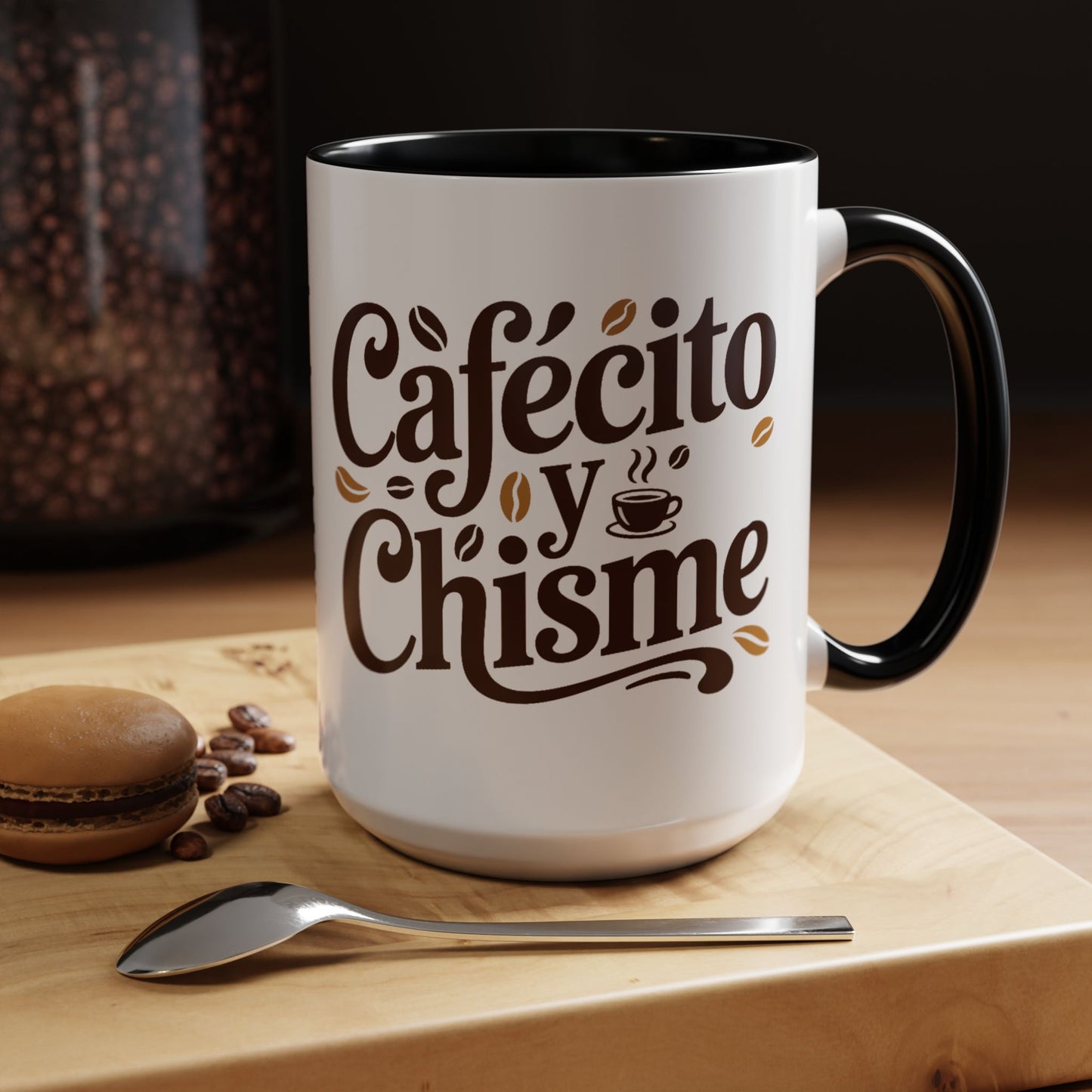 Cafe y Chisme Mug - Latino Culture Coffee Cup Gift for Latina Chismosa - Spanish Saying Hispanic Humor Cafecito Vibes