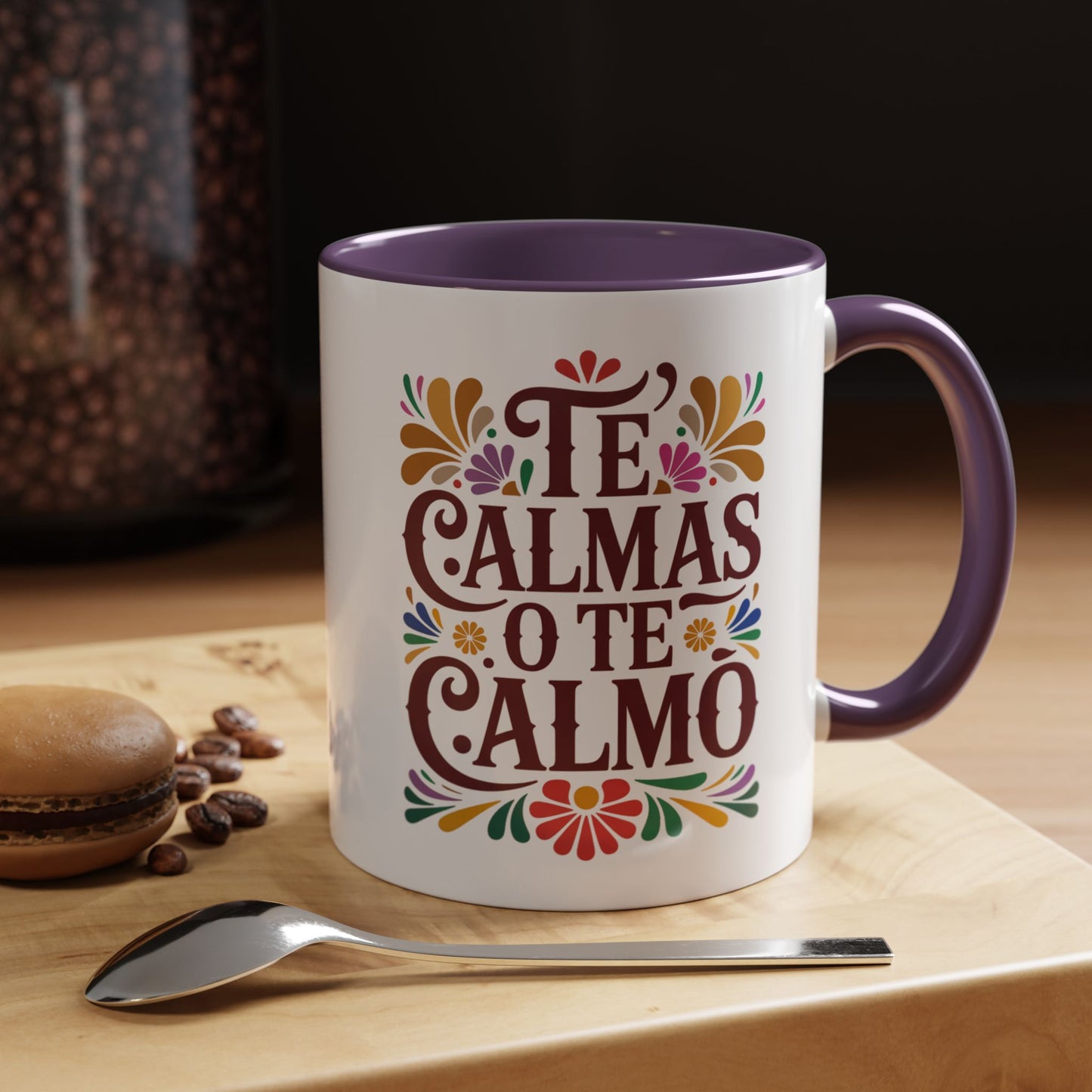 Te Calmas O Te Calmo Mug | Funny Latino Humor Coffee Cup | Sassy Latina Gift | Spanish Sayings Mug | Regalo Gracioso