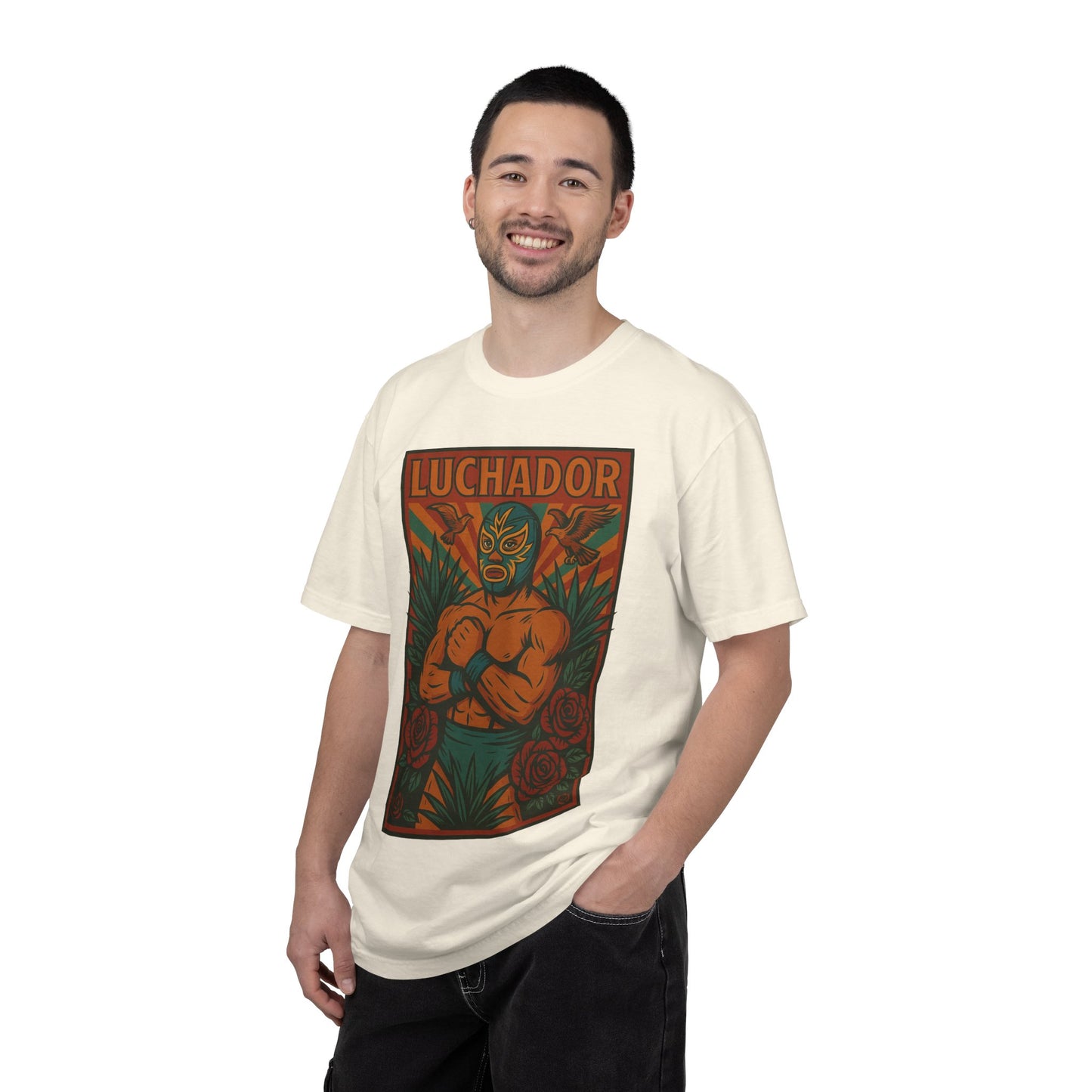 Luchador Agave T-Shirt, Mexican Wrestling Tee, Lucha Libre Plant Shirt, Unisex Top, Cinco de Mayo Gift, Festival Apparel