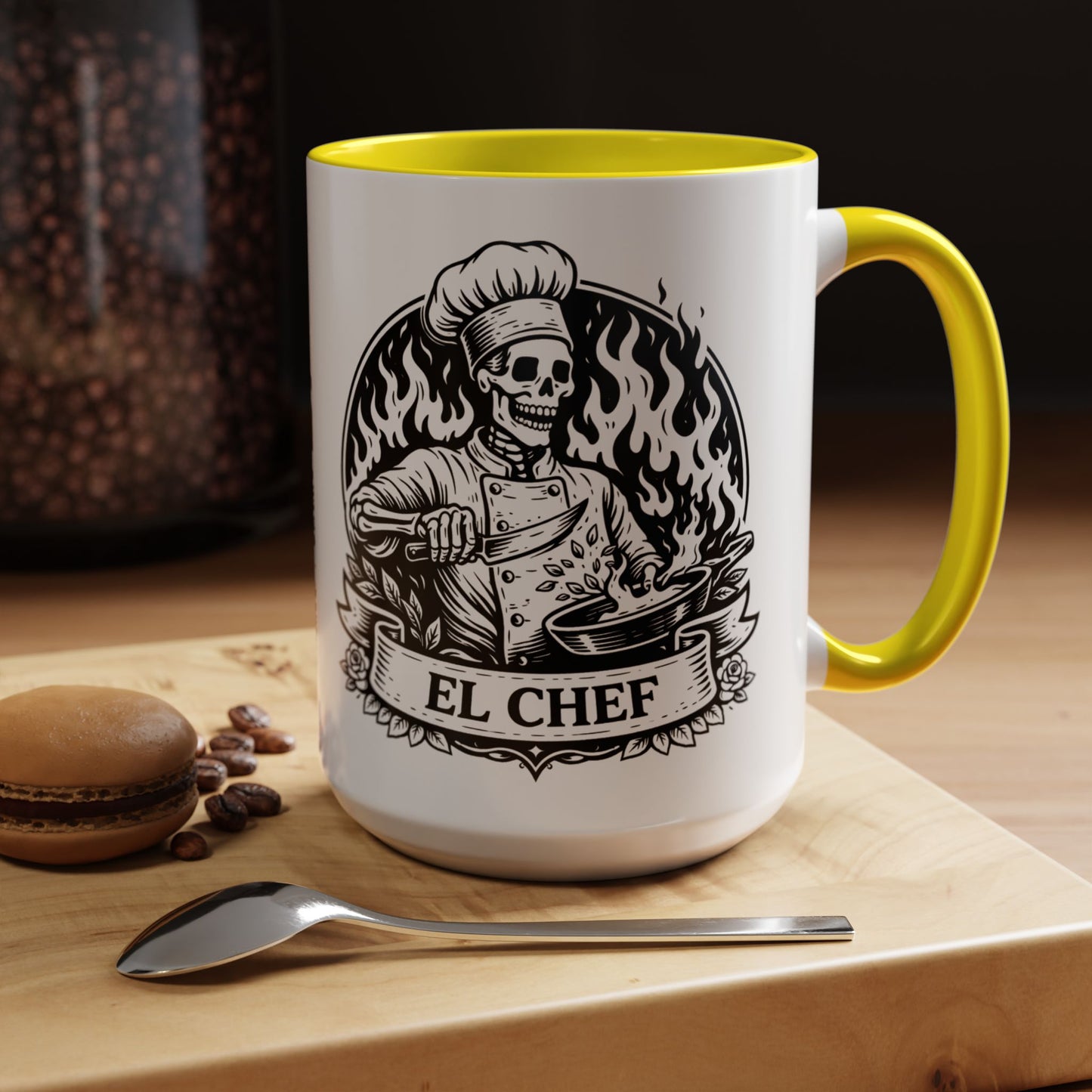 El Chef Loteria Mug - Latino Art Kitchen Cup - Mexican Chef Gift - Cocina Latina Aesthetic - Loteria Kitchen Decor