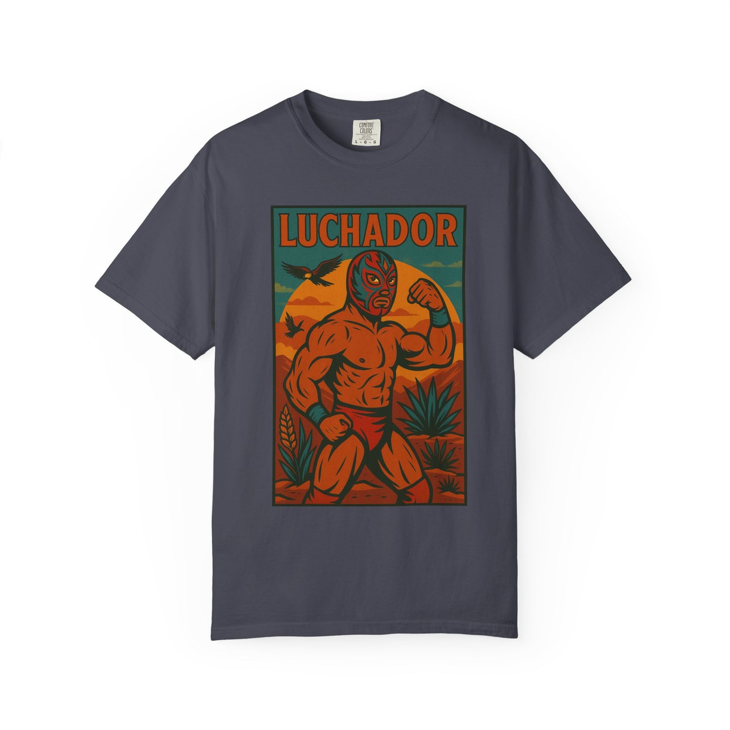 Luchador Agave & Eagle T-Shirt, Mexican Wrestling Tee, Lucha Libre Plant Shirt, Unisex Top, Cinco de Mayo Gift, Festival Apparel