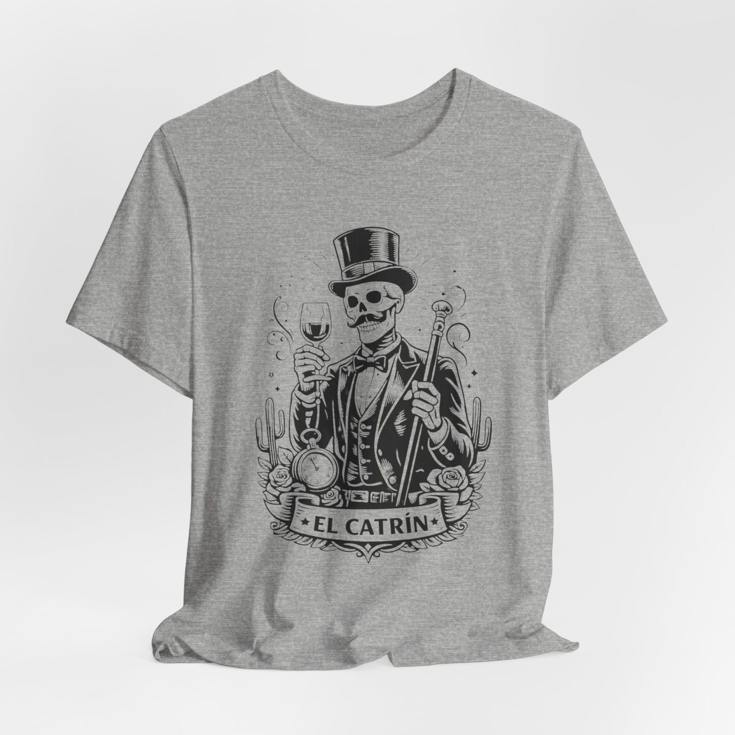 El Catrin T-Shirt - Mexican Skull Dia de los Muertos Tee - Latino Heritage Gift - Calavera Skeleton Art Shirt