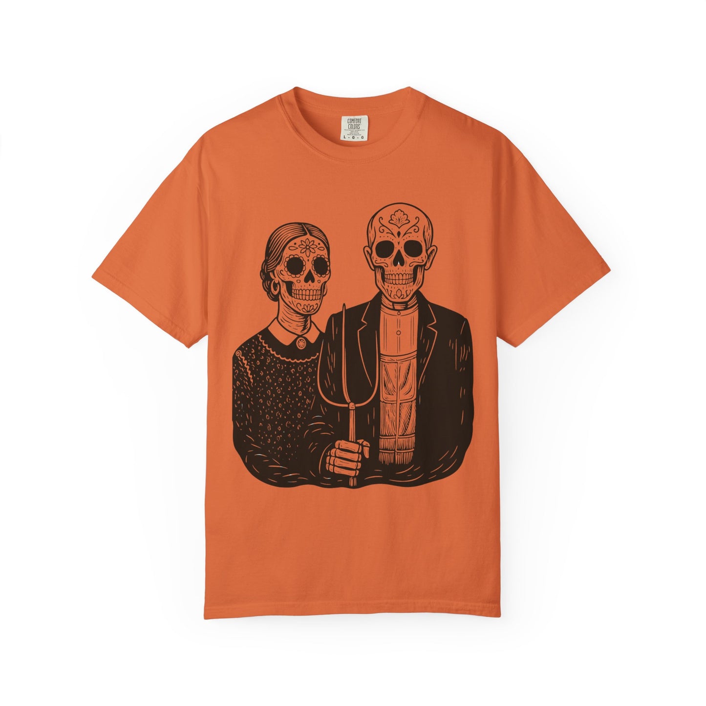 Somos De la Tierra | Dia De los Muertos Fine Art Shirt, Eskeletos  American Gothic Remix, Latina owned business support,