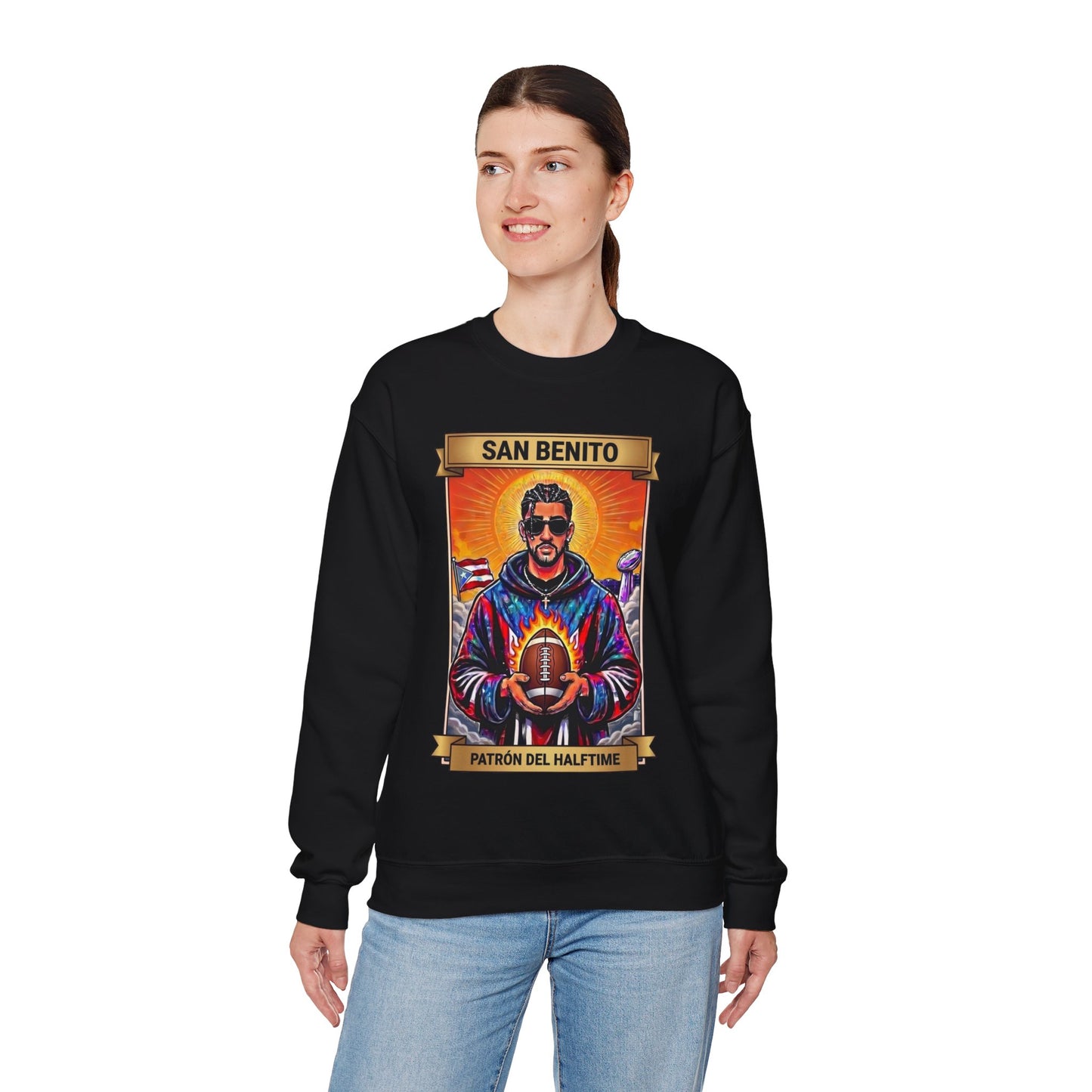 San Benito Bowl Sweater | Unisex Latino Sweater Puerto Rico Tee, San Benito Halftime Show, Team Benito Gift, Boricua Unisex Graphic Tee