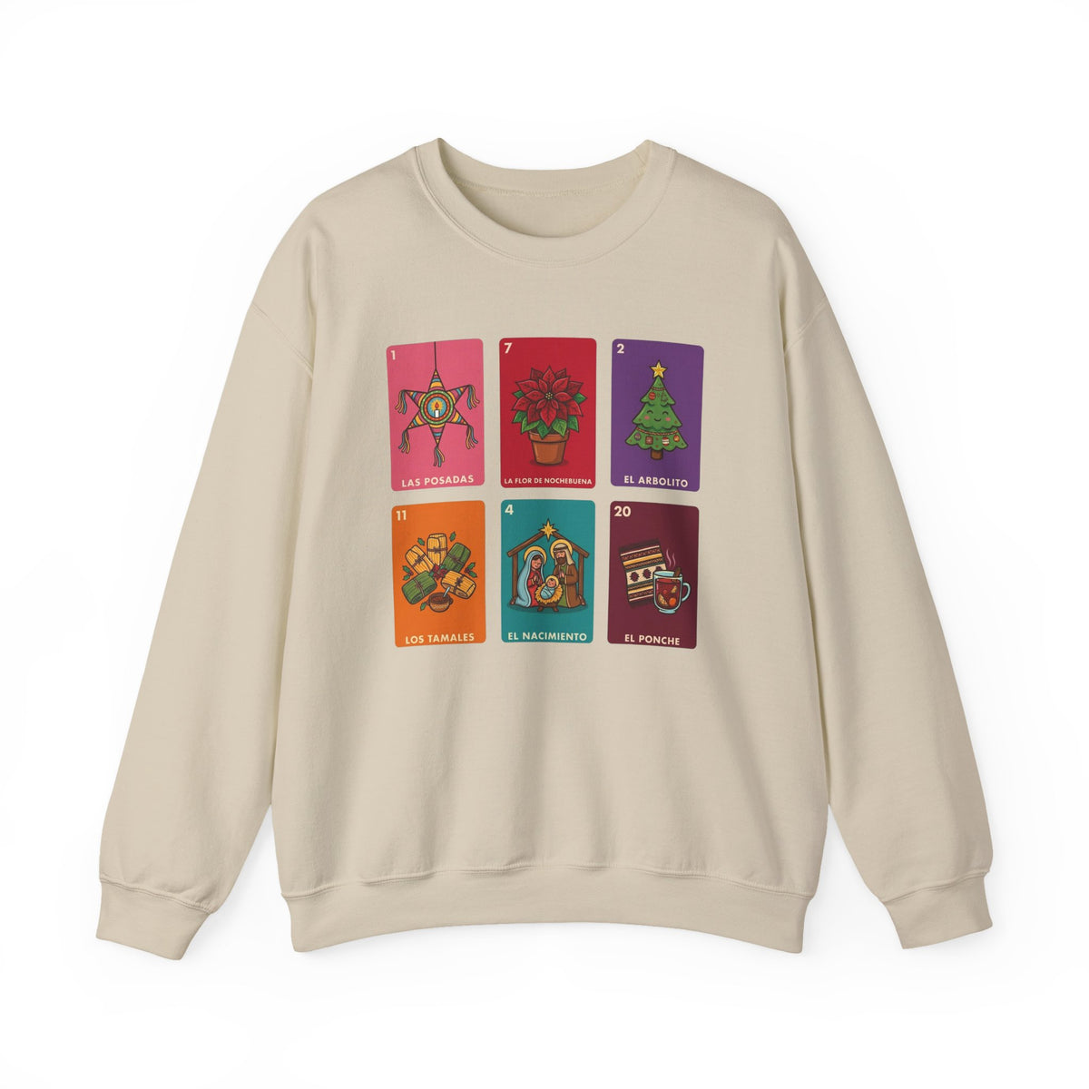 Loteria Navidad Sweatshirt - Mexican Christmas Loteria Sweater - Navidad Mexicana Posadas Tamales Ponche Crewneck