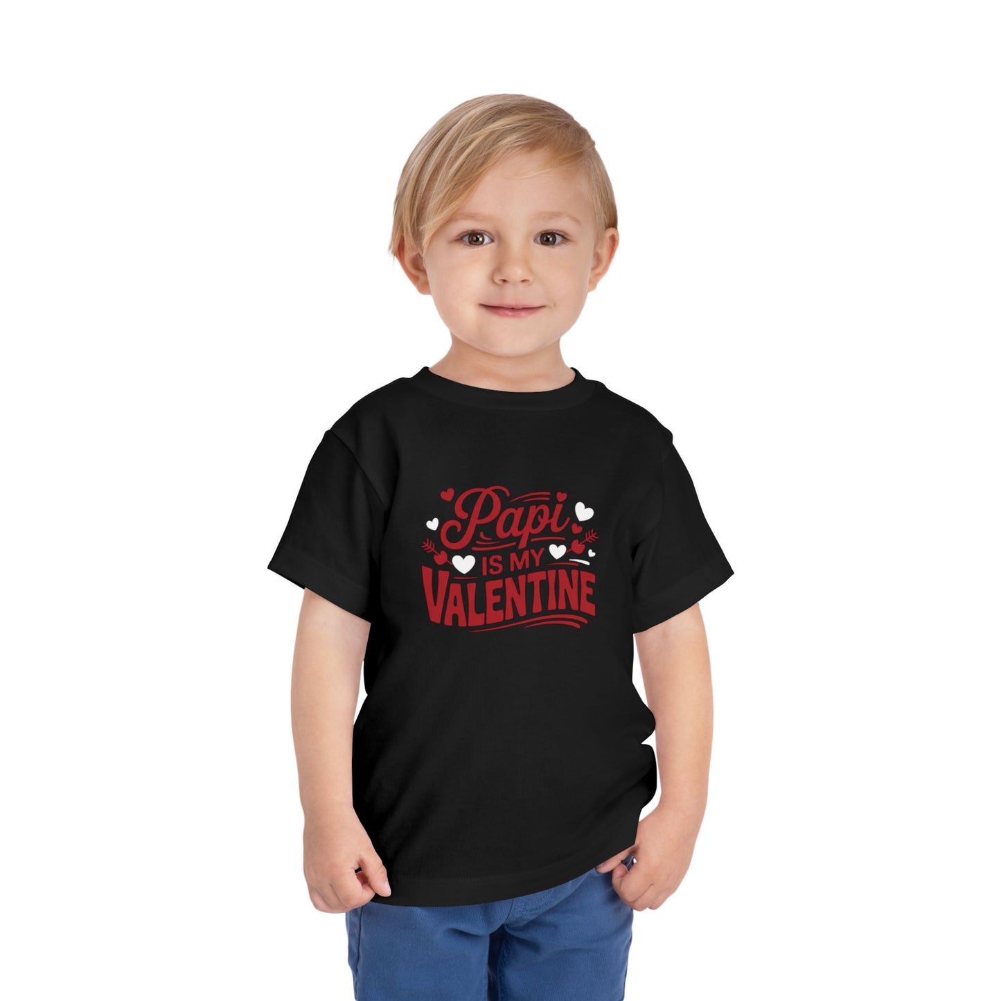 Papi is my Valentine Toddler Short Sleeve Tee