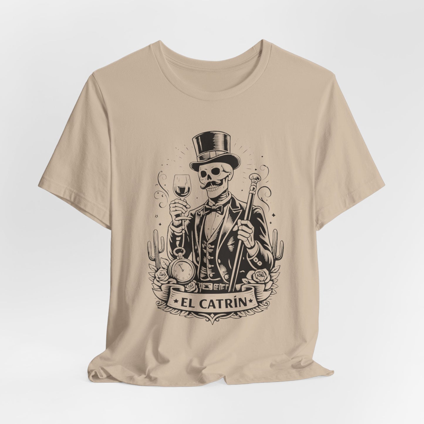 El Catrin T-Shirt - Mexican Skull Dia de los Muertos Tee - Latino Heritage Gift - Calavera Skeleton Art Shirt