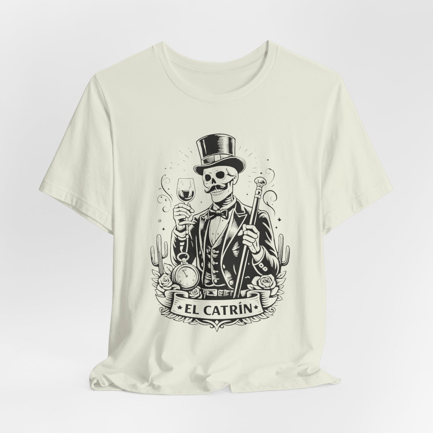 El Catrin T-Shirt - Mexican Skull Dia de los Muertos Tee - Latino Heritage Gift - Calavera Skeleton Art Shirt