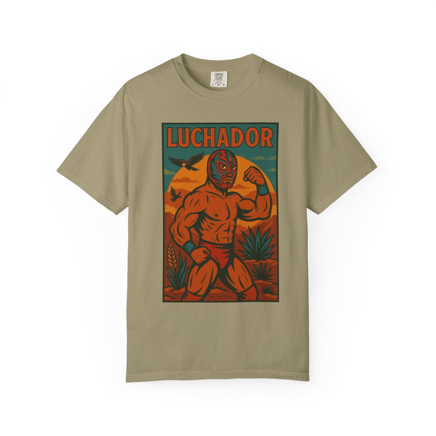 Luchador Agave & Eagle T-Shirt, Mexican Wrestling Tee, Lucha Libre Plant Shirt, Unisex Top, Cinco de Mayo Gift, Festival Apparel