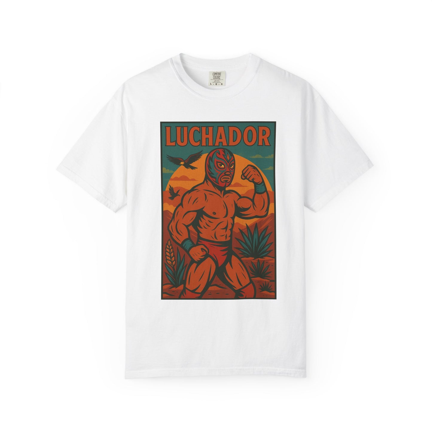 Luchador Agave & Eagle T-Shirt, Mexican Wrestling Tee, Lucha Libre Plant Shirt, Unisex Top, Cinco de Mayo Gift, Festival Apparel