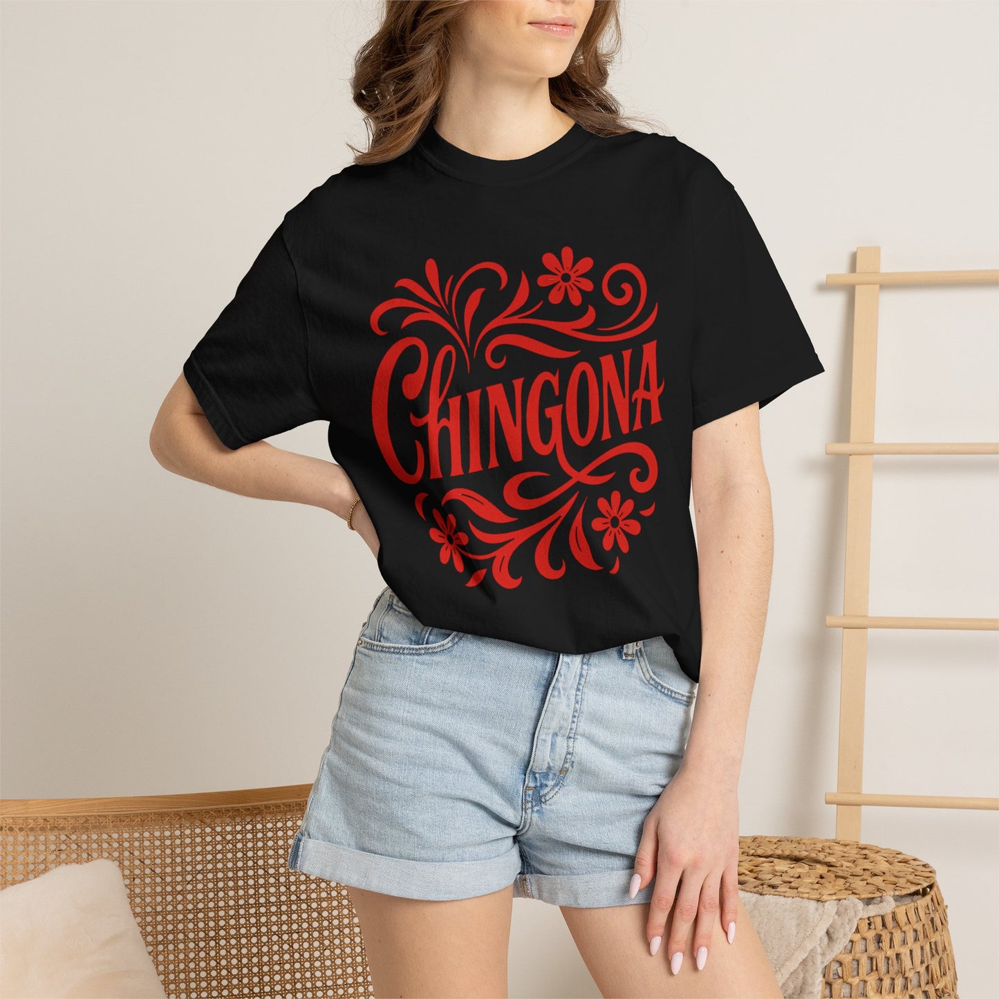 Red Floral Chingona Shirt | Soy Chingona T-Shirt | Latina Empowerment | Mexican Pride Tee | Latina Gift | Latina Owned Shop